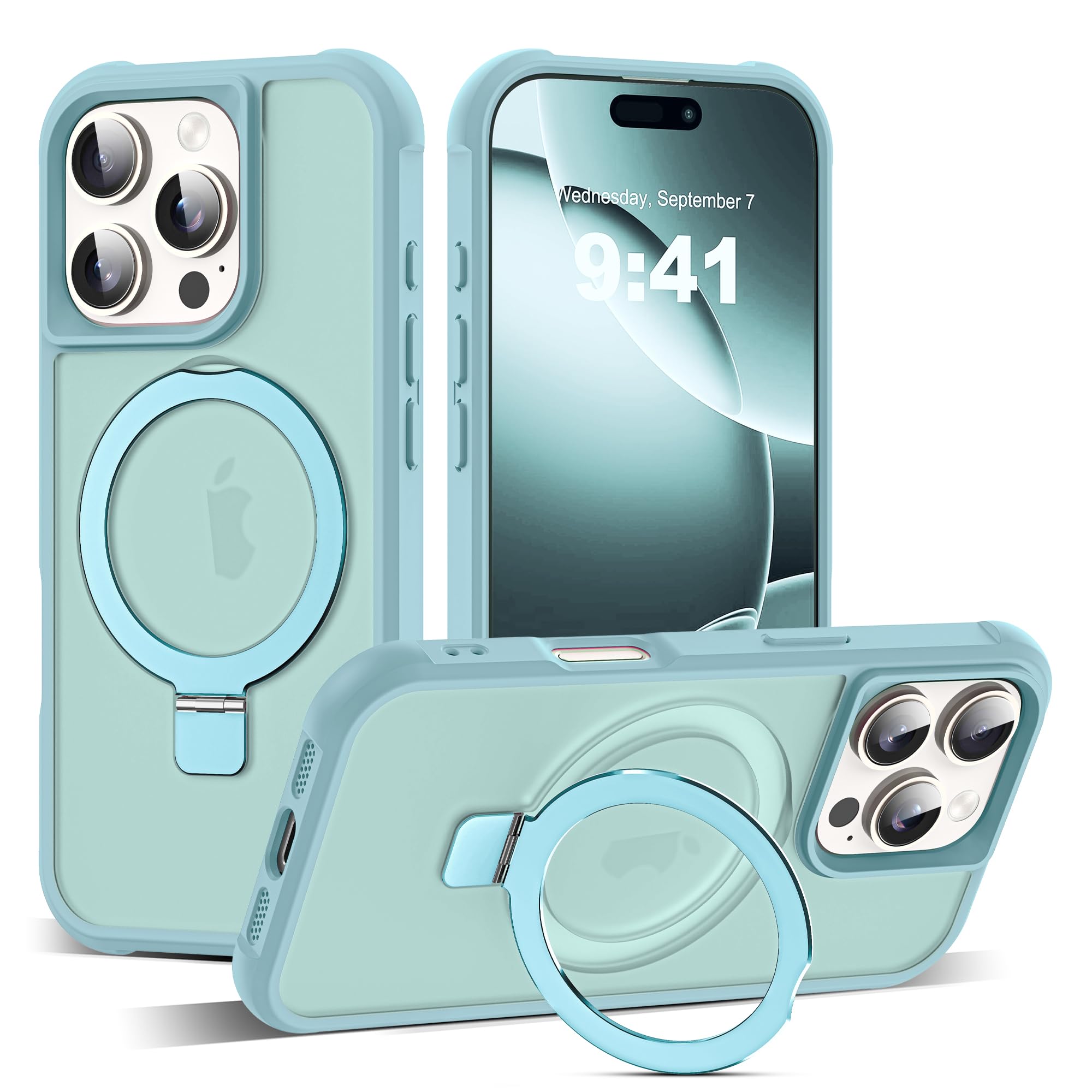 SKYLMW Compatible with iPhone 16 Pro Case with Stand Blue - SKYLMW Official Imagery - 2