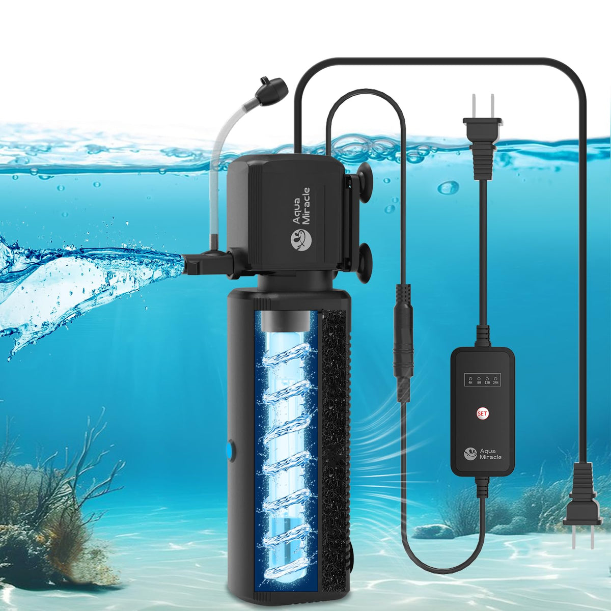 AquaMiracle Aquarium Filter with U - AquaMiracle Official Imagery - 1