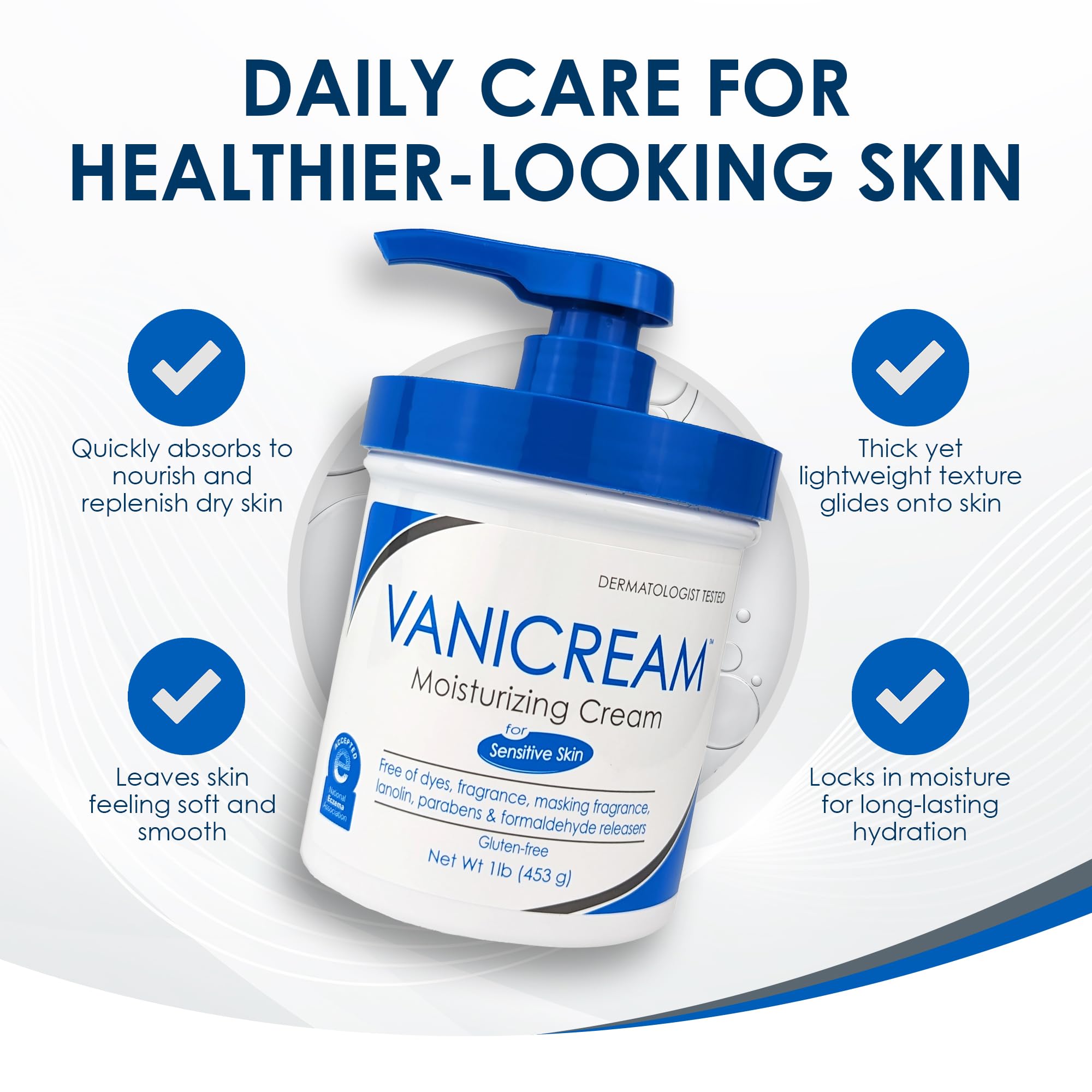 Vanicream Moisturizing Cream Body Face Moisturizer 16 Oz - Vanicream Official Product Imagery - 8