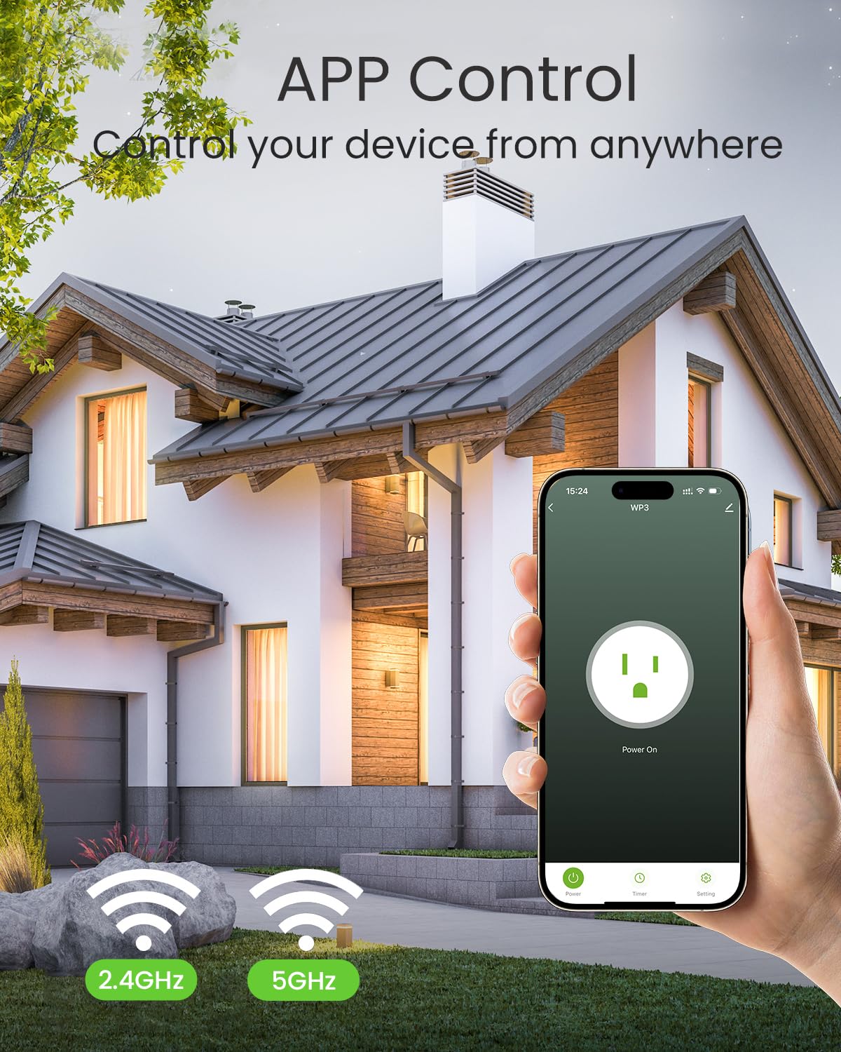 GHome Smart 5G 15A WiFi Smart Plug Compatible with Alexa and - GHome Smart Official Imagery - 5