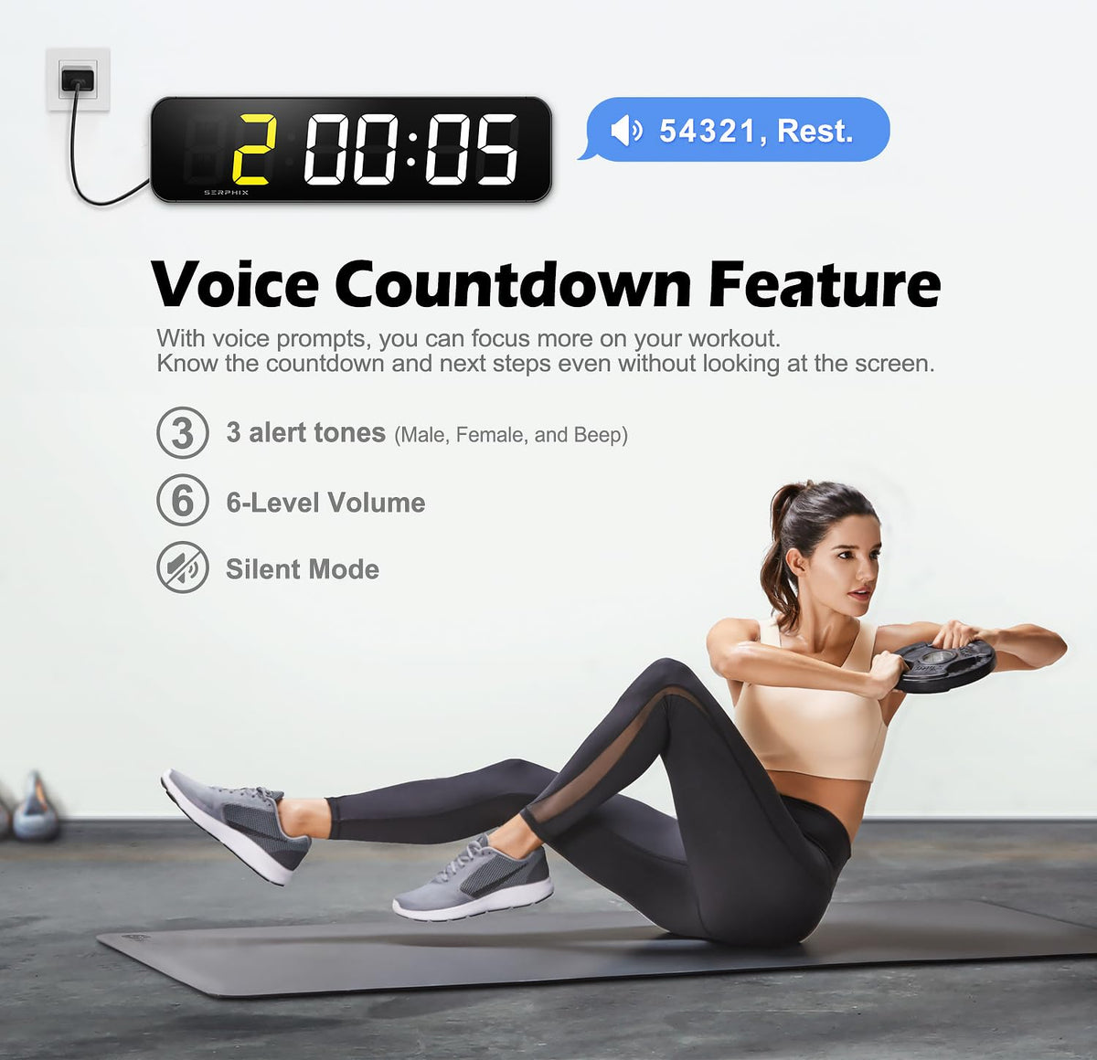 15 2 Gym Timer App Remote Control Gym Clock for Home Garage - SERPHIX Official Imagery - 7