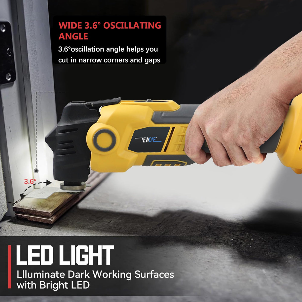 Oscillating Tool Compatible with De Walt 20V Battery 16 Pcs - NEWONE Official Imagery - 5