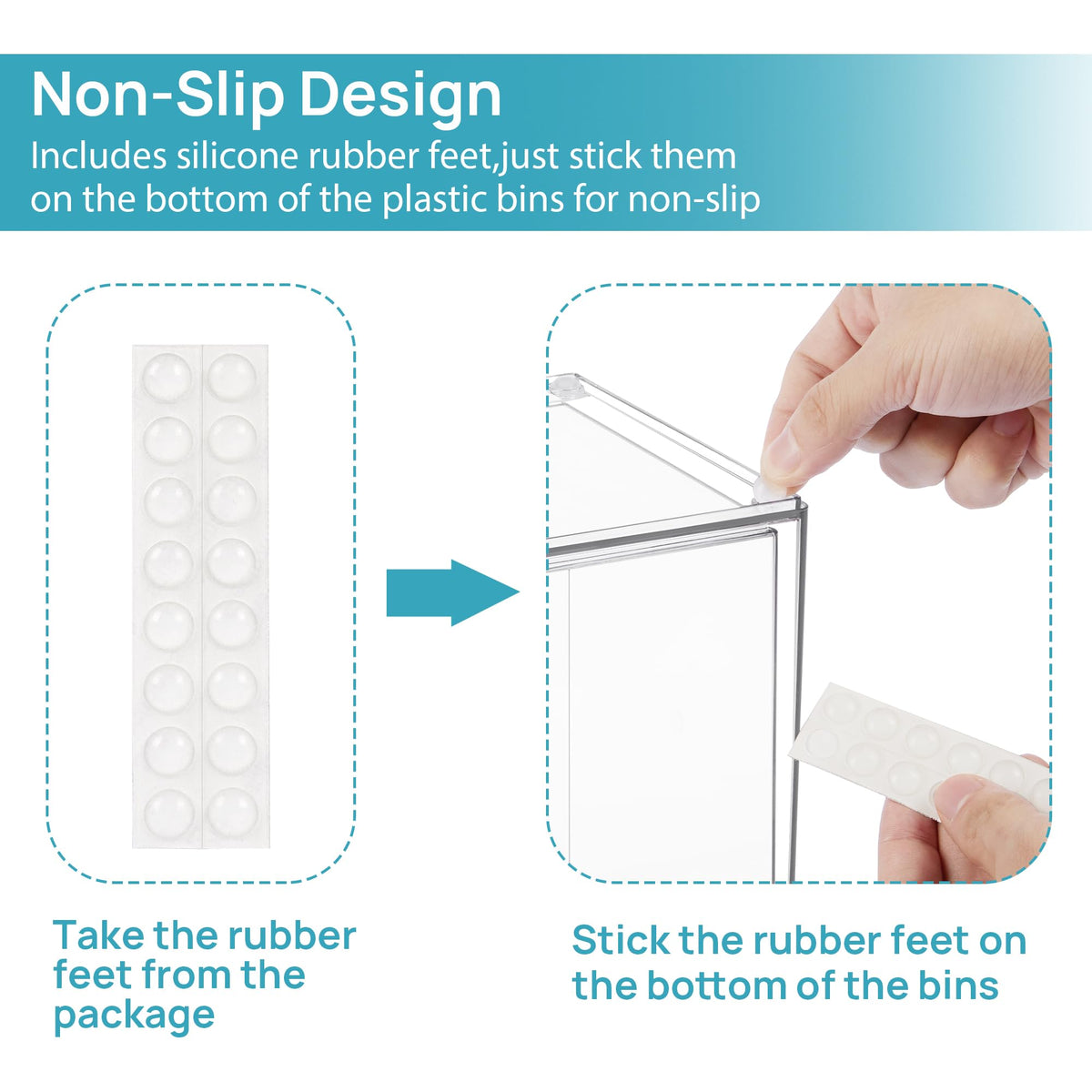 Vtopmart Clear Stackable Storage Drawers 4 Pack Tall Plastic - Vtopmart Official Imagery - 7