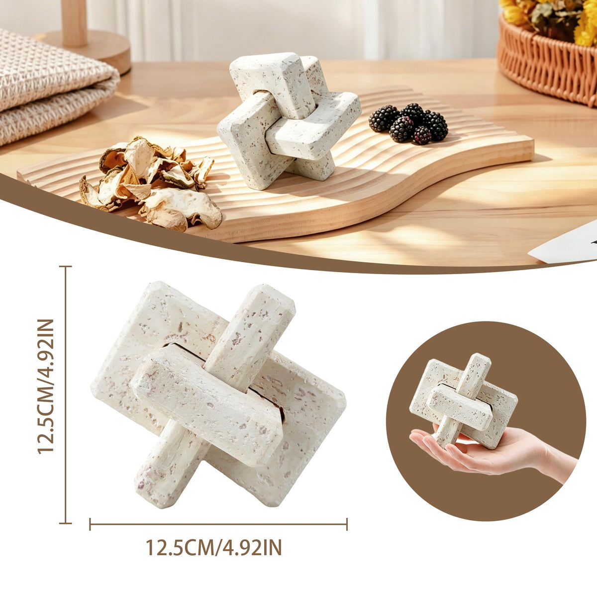 FlidRunest 3 Link Knot Sculpture Decor for Coffee Table - FlidRunest Official Imagery - 3