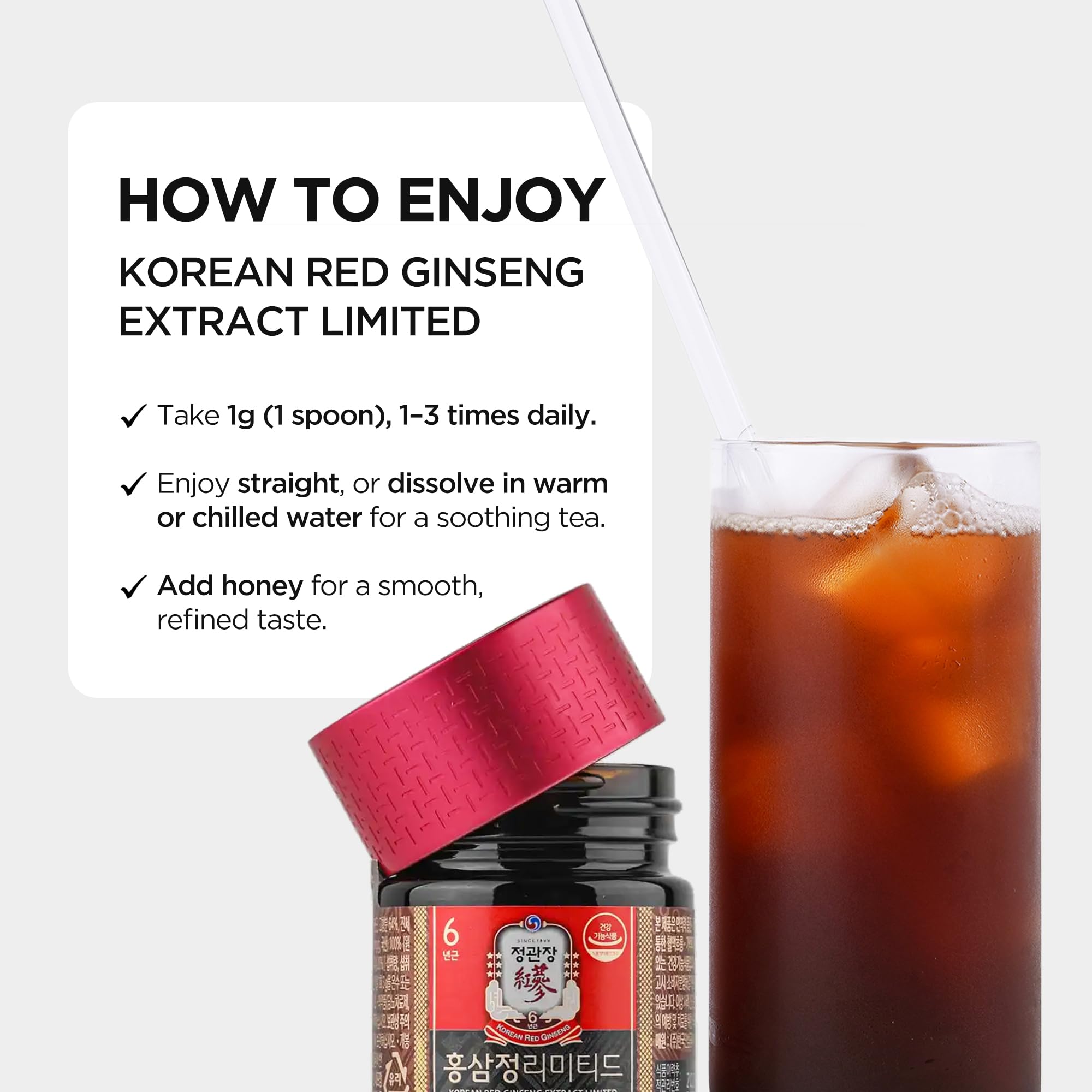 JUNG KWAN JANG Korean Red Ginseng Extract Limited 100g Jar | Gins - JUNG KWAN JANG Official Product View 6