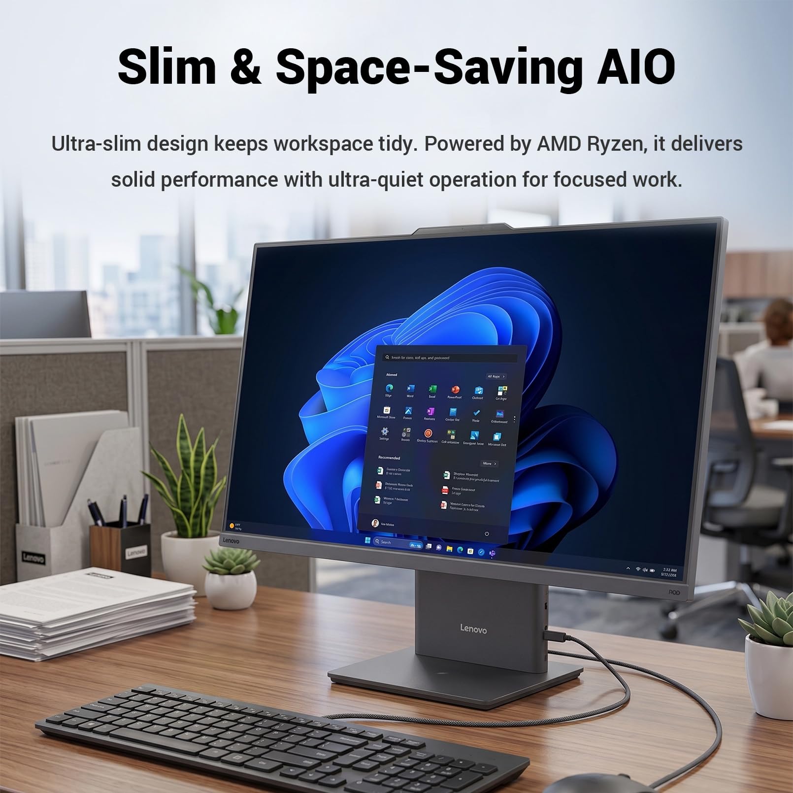 Lenovo ThinkCentre Neo 55a Gen 6 Business All-in-One, 23.8" FHD I - Lenovo Official Product View 3