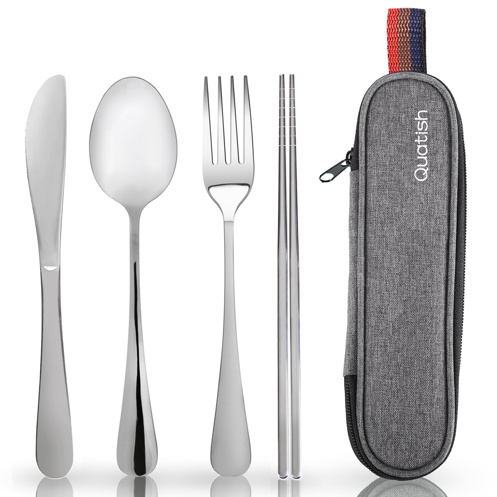 Travel Utensils with Case, Quatish Portable Silverware Set for Wo by Quatish - Angle View 9
