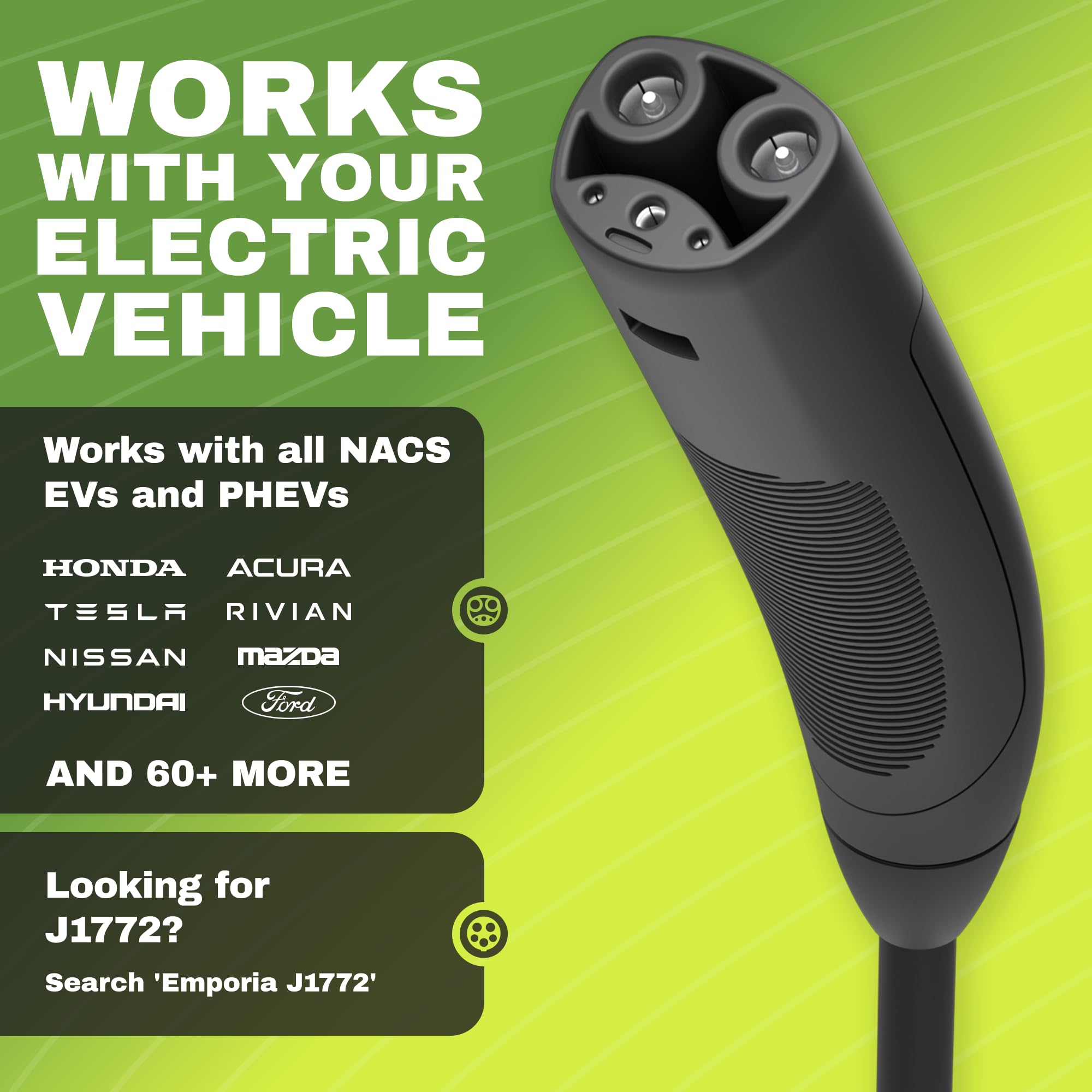 EMPORIA Level 2 EV Charger w - NACS & Compatible with Tesla 48 amp El - EMPORIA Official Product View 4