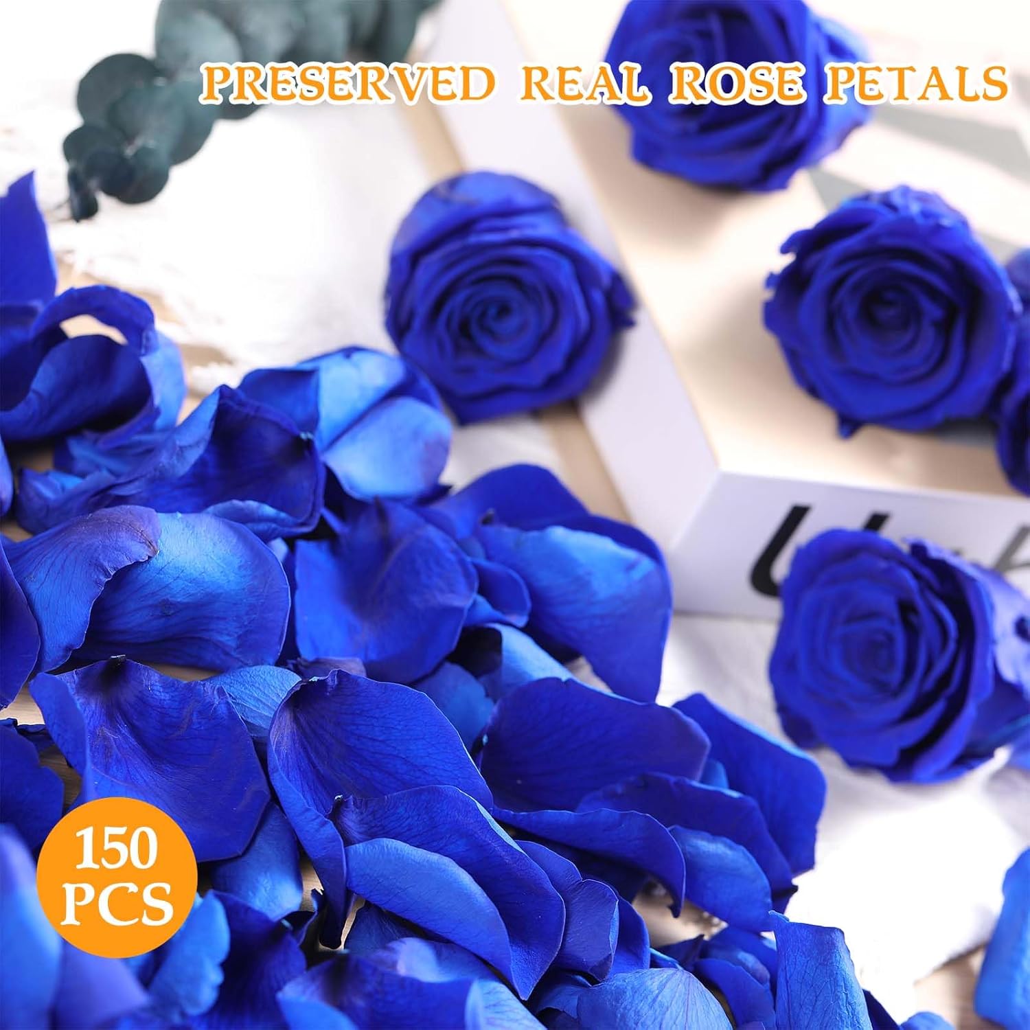 Dried real rose petals in natural preserved condition for wedding or party decoration, by Tavkite, shown in a close-up image.