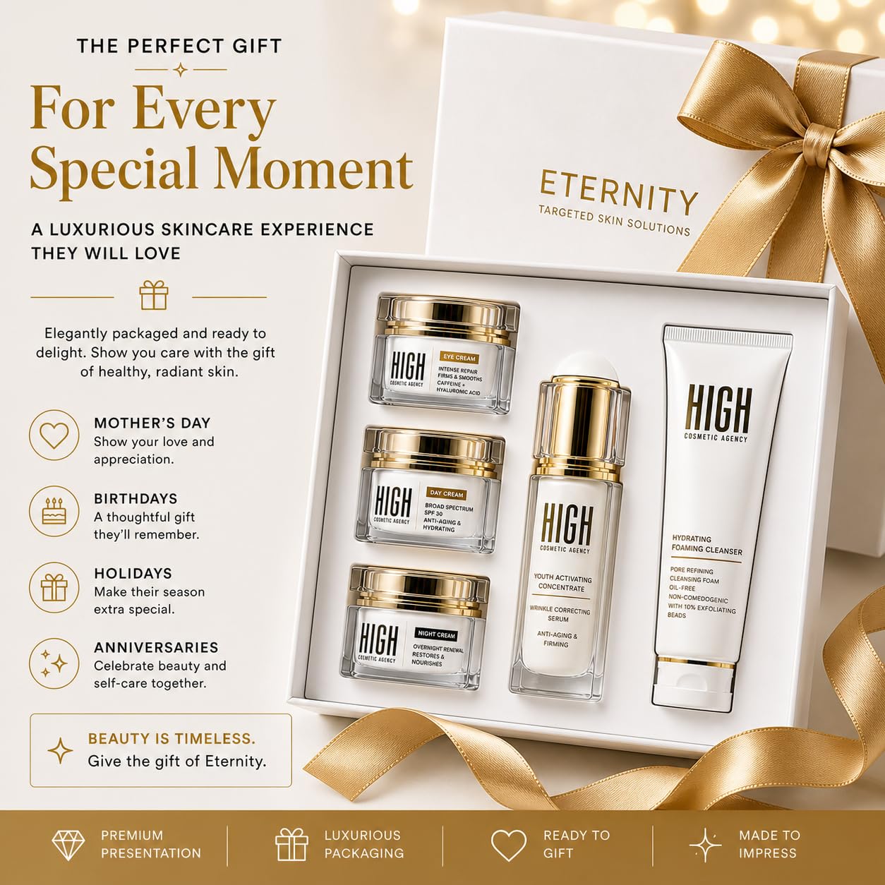 ETERNITY 5-Step Anti-Aging Skincare Set - HIGH COSMETIC AGENCY