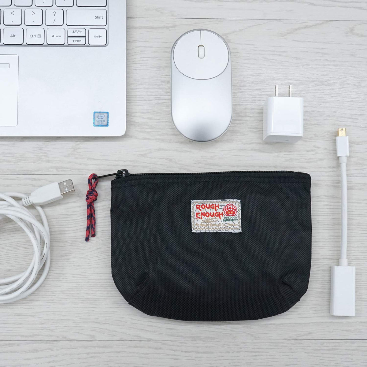 Rough Enough Small Tech Storage Pouch EDC Travel Cable - RE ROUGH ENOUGH Official Imagery - 3