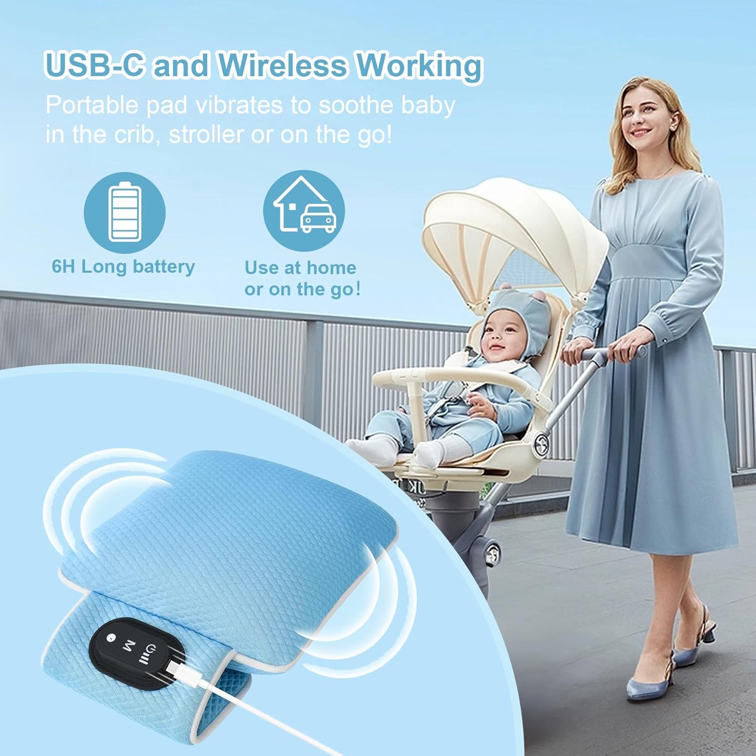 SNOVVI Baby Vibrating Soother,Baby Patter for Sleep,Rechargeable - SNOVVI Official Product View 5
