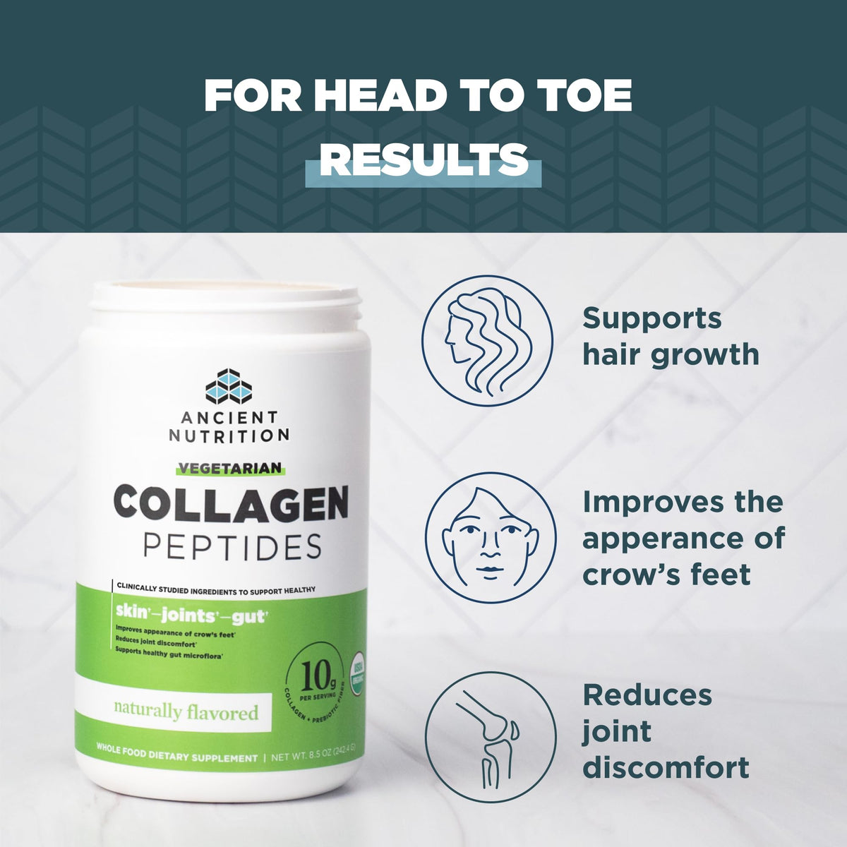 Ancient Nutrition Vegetarian Collagen Peptides Powder - Ancient Nutrition Official Imagery - 4