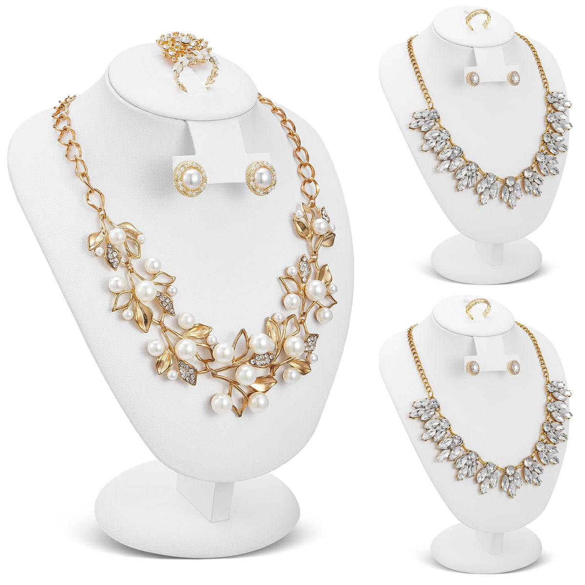 Youyole 3 Pcs Linen Velvet Necklace Display Stand Bust Linen - Youyole Official Imagery - 8