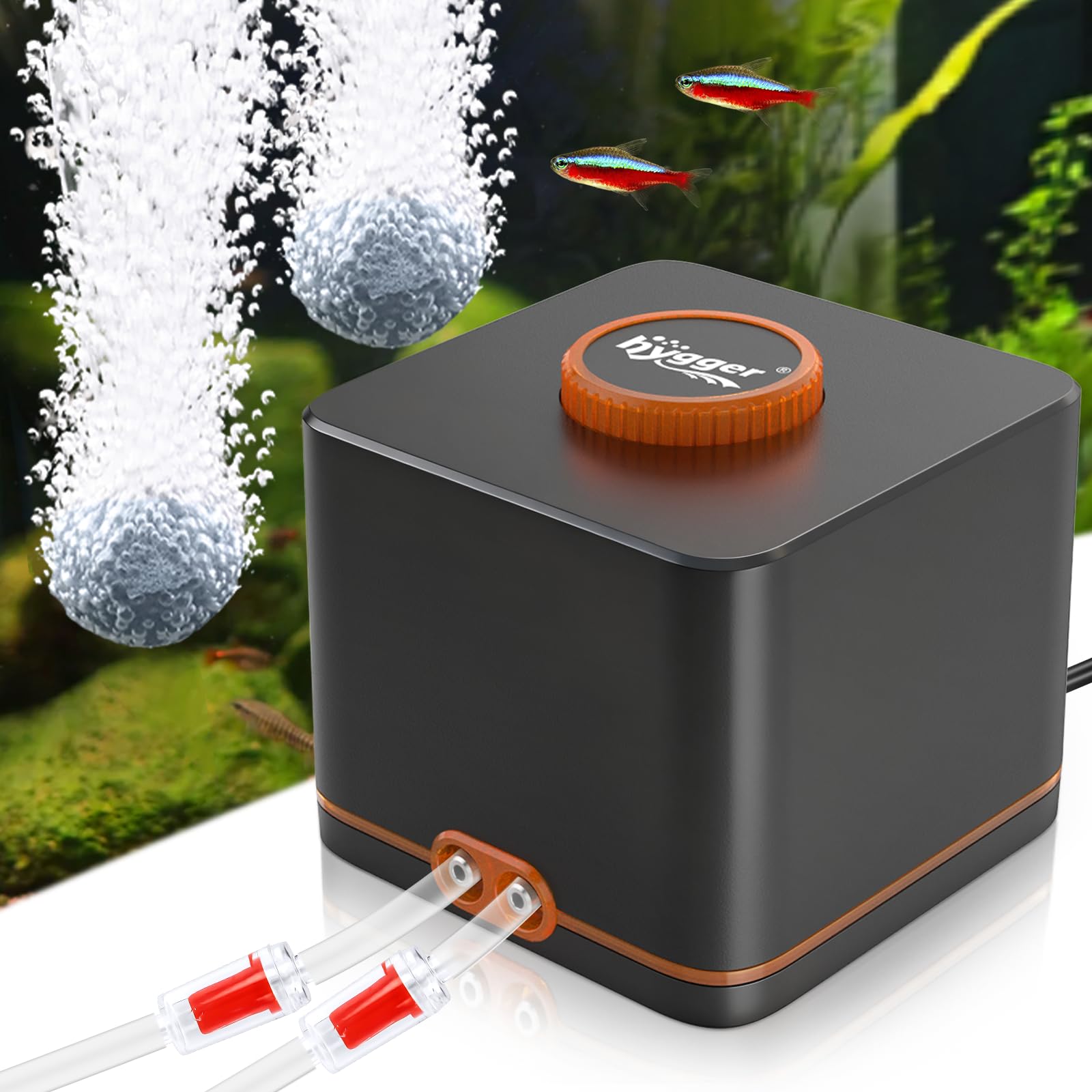 hygger Strong Aquarium Air Pump for Medium Large Fish Tank, Hydroponic Systerm, - hygger Official Product View 1