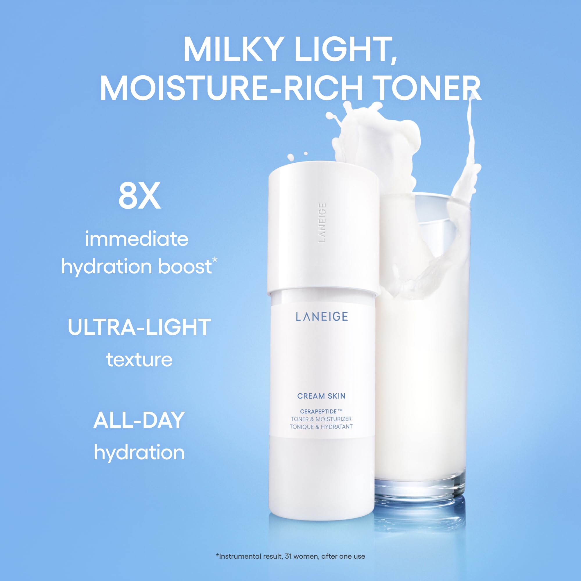 Elefair Tech LANEIGE Cream Skin Toner & Moisturizer - Lightweight Refillable - Elefair Tech Official Product View 8