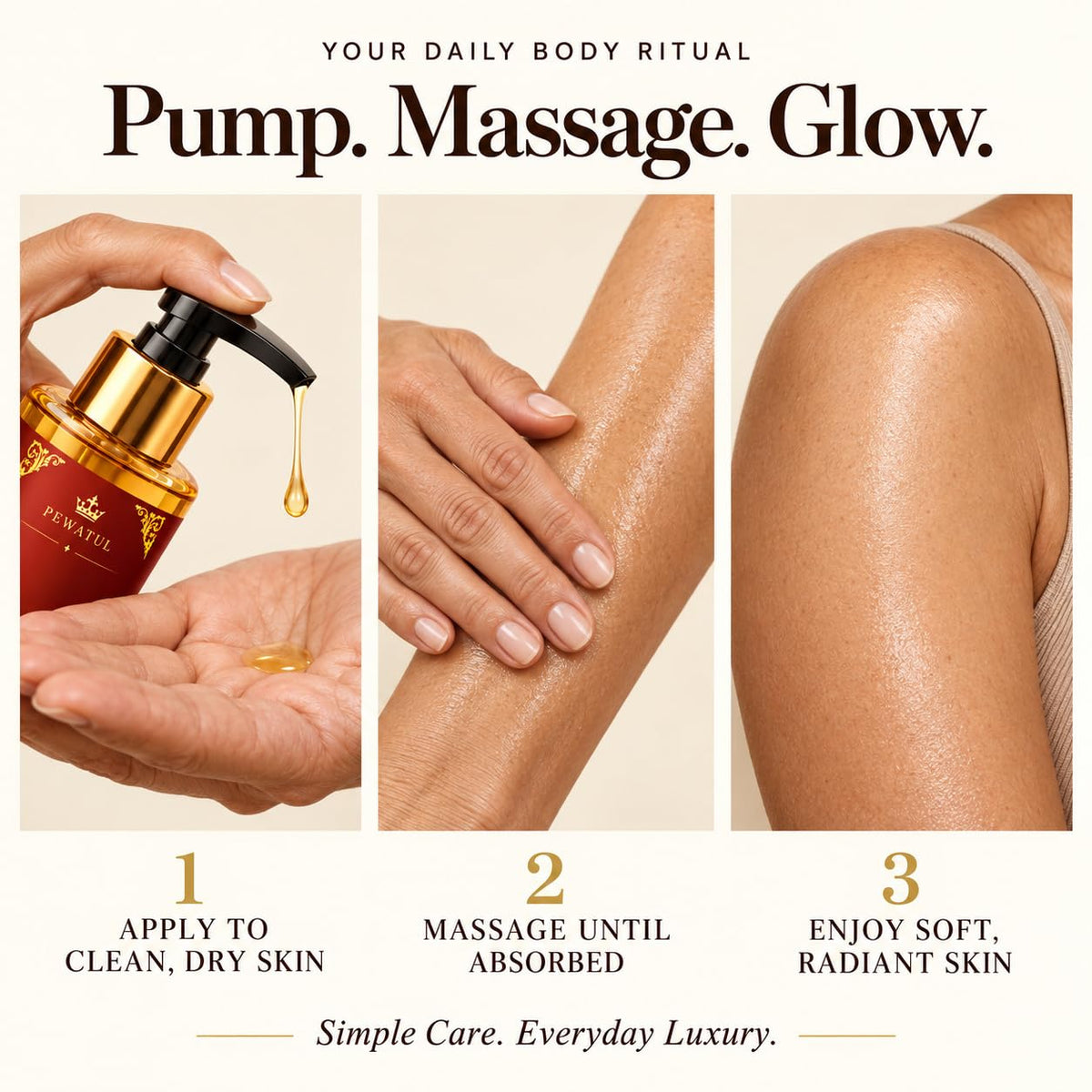 Body Firming Oil for Crepey Looking Skin Lightweight Formula - pewatul Official Imagery - 7