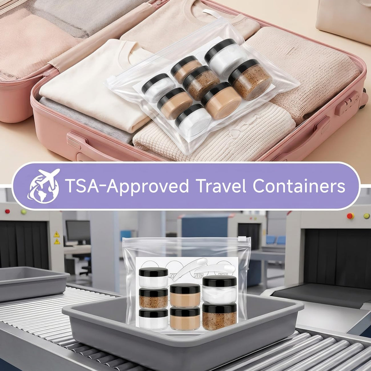 10pcs Small Travel Containers 3 5 10 15 20 Gram Sample Jars - ZEJIA Official Product Imagery - 5