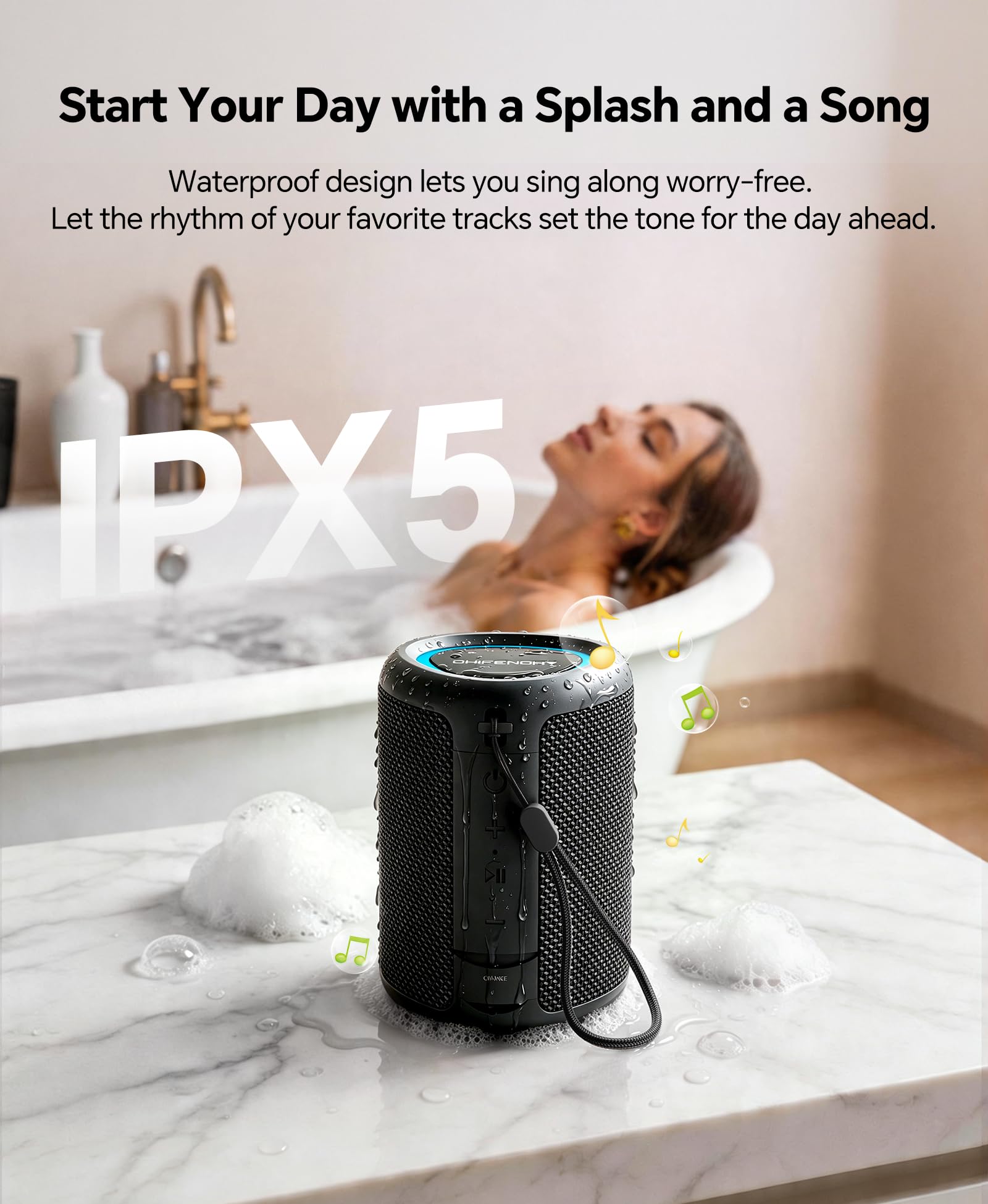 CHIFENCHY Portable Bluetooth Speaker Beach Essentials: IPX5 Water by CHIFENCHY - Angle View 6