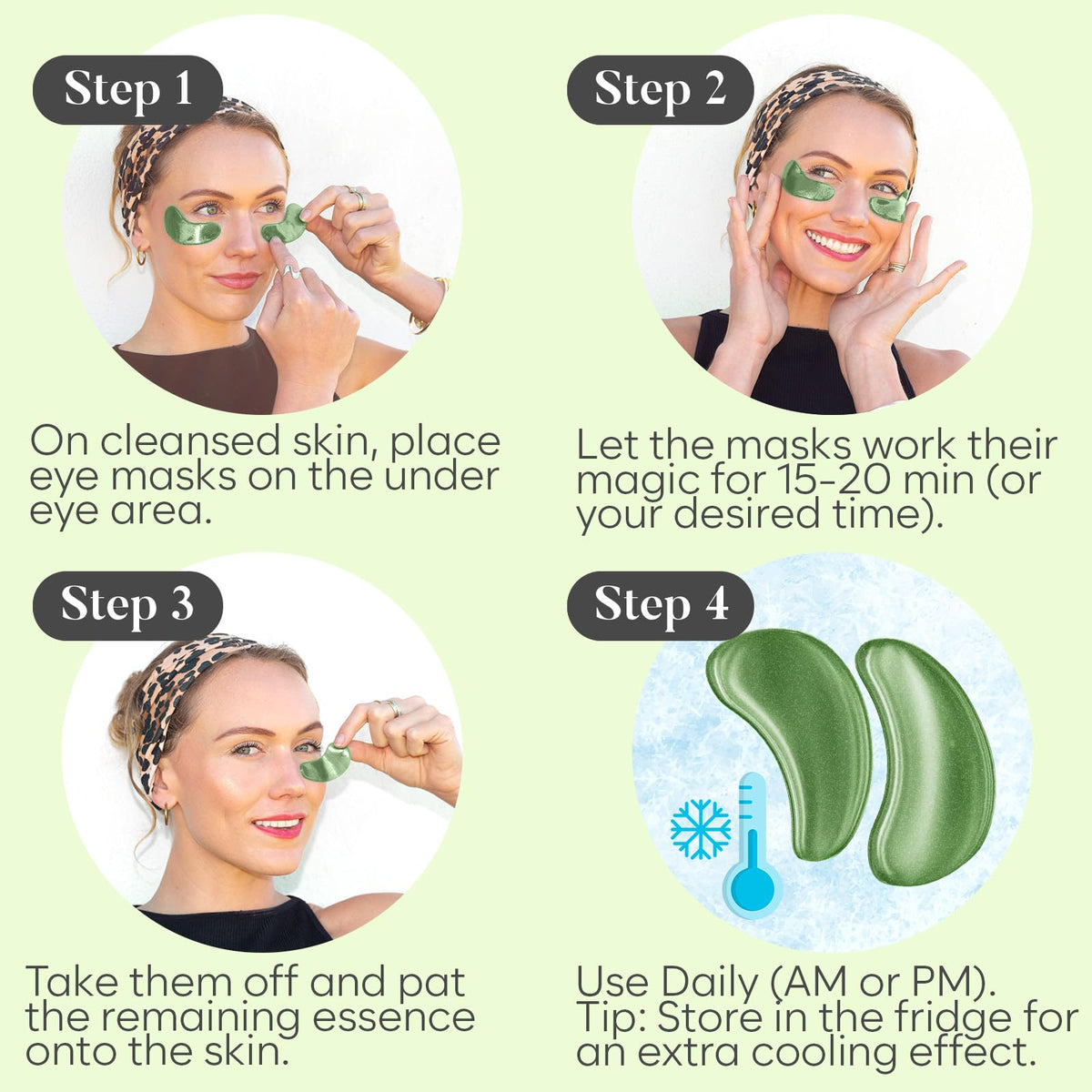 BLOOMORA Matcha Collagen Under Eye Patches - BLOOMORA Official Product Imagery - 7
