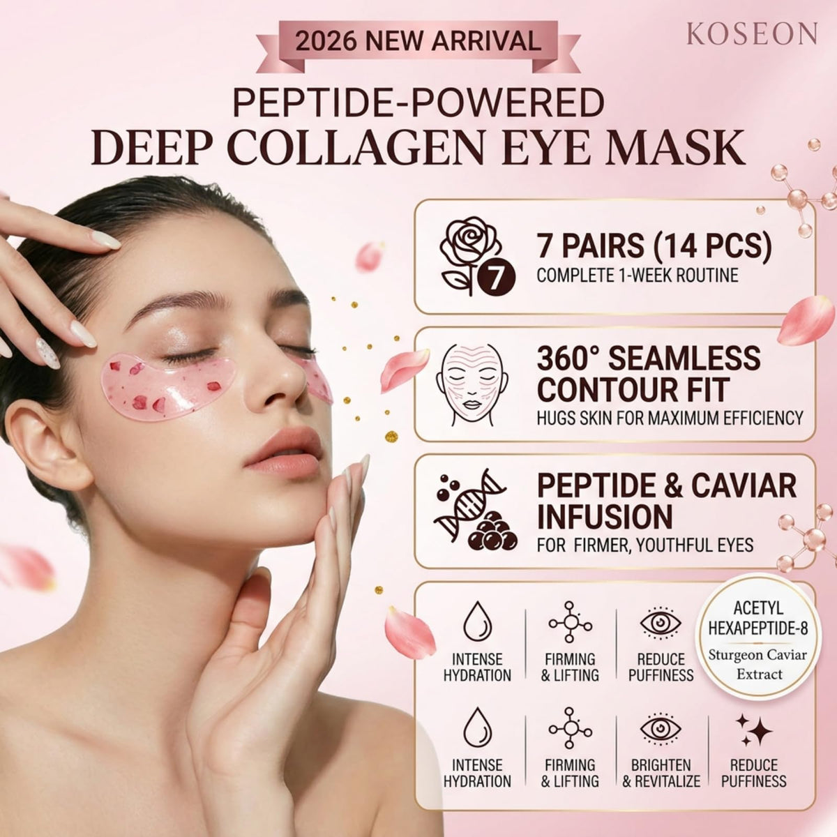 Collagen Eye Mask 2026 New 7 PCS Peptide Powered Deep - koseon Official Imagery - 5