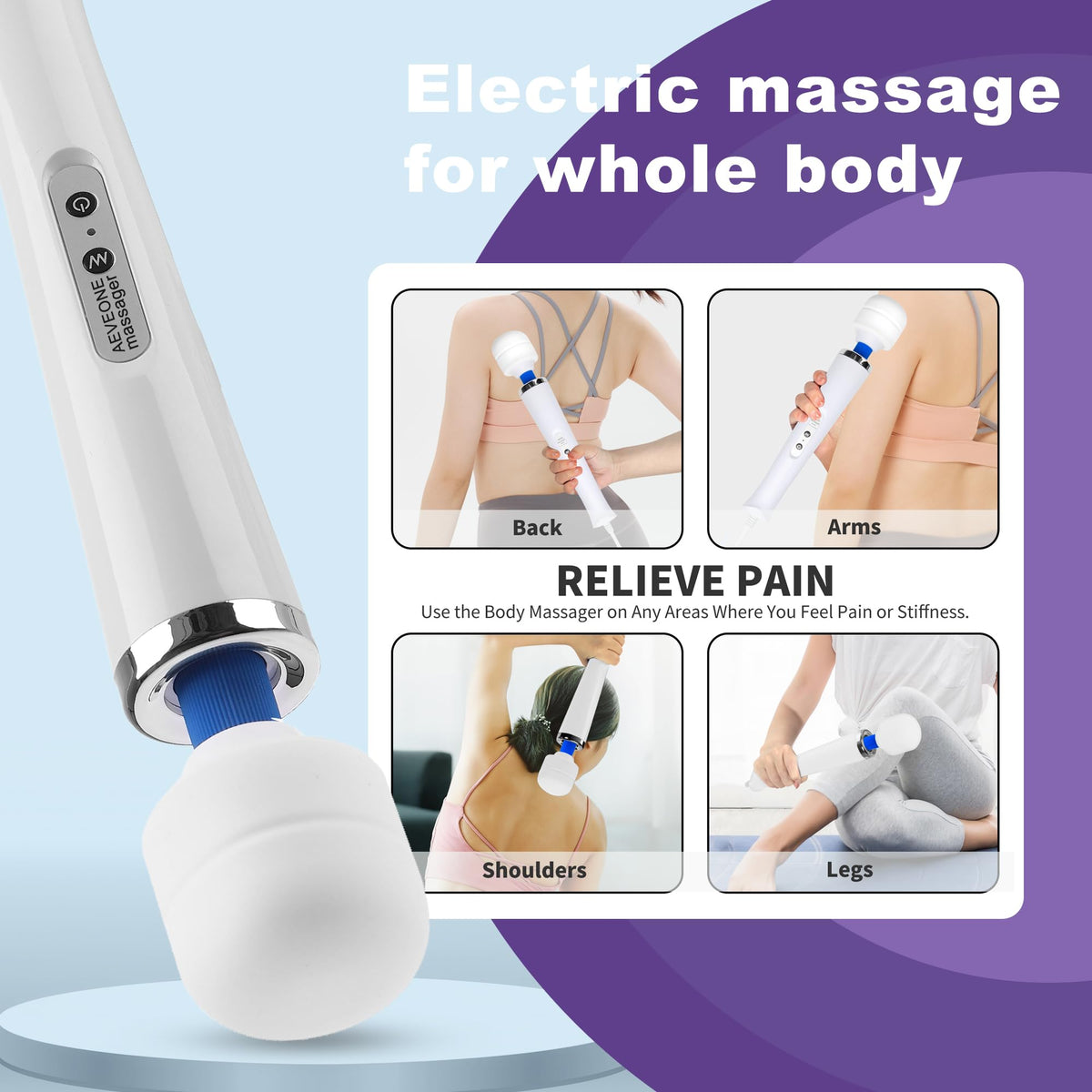 AEVEONE Wired Powerful Handheld Wand Massager Strong - AEVEONE Official Imagery - 5