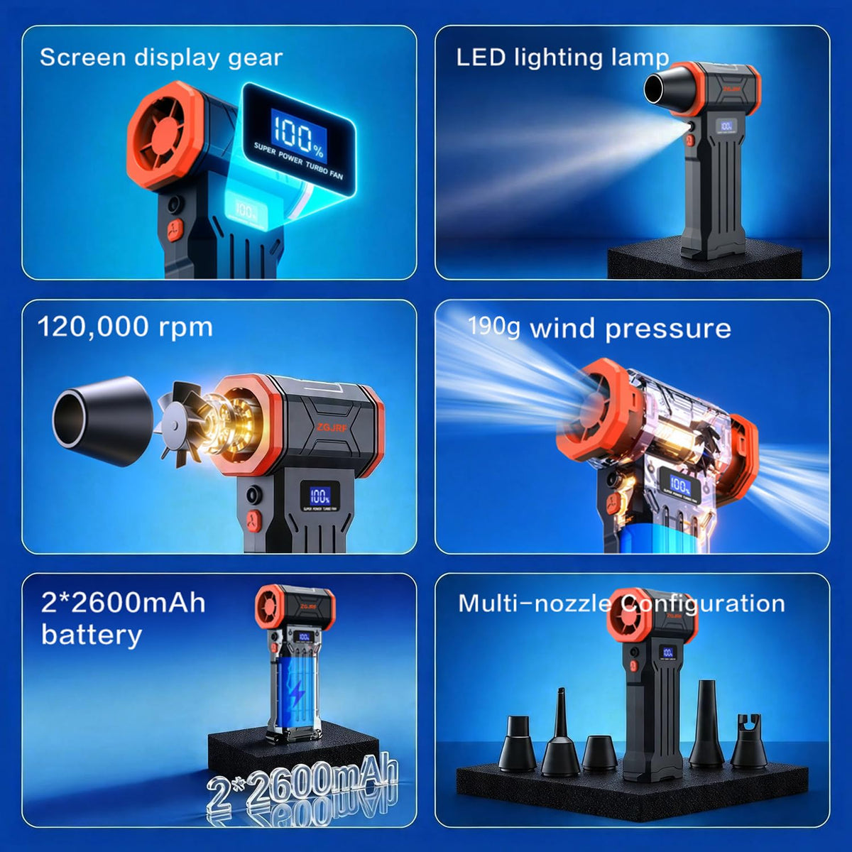Compressed Air Duster 120000RPM Super Powered Electric Air - ZGJRF Official Imagery - 5