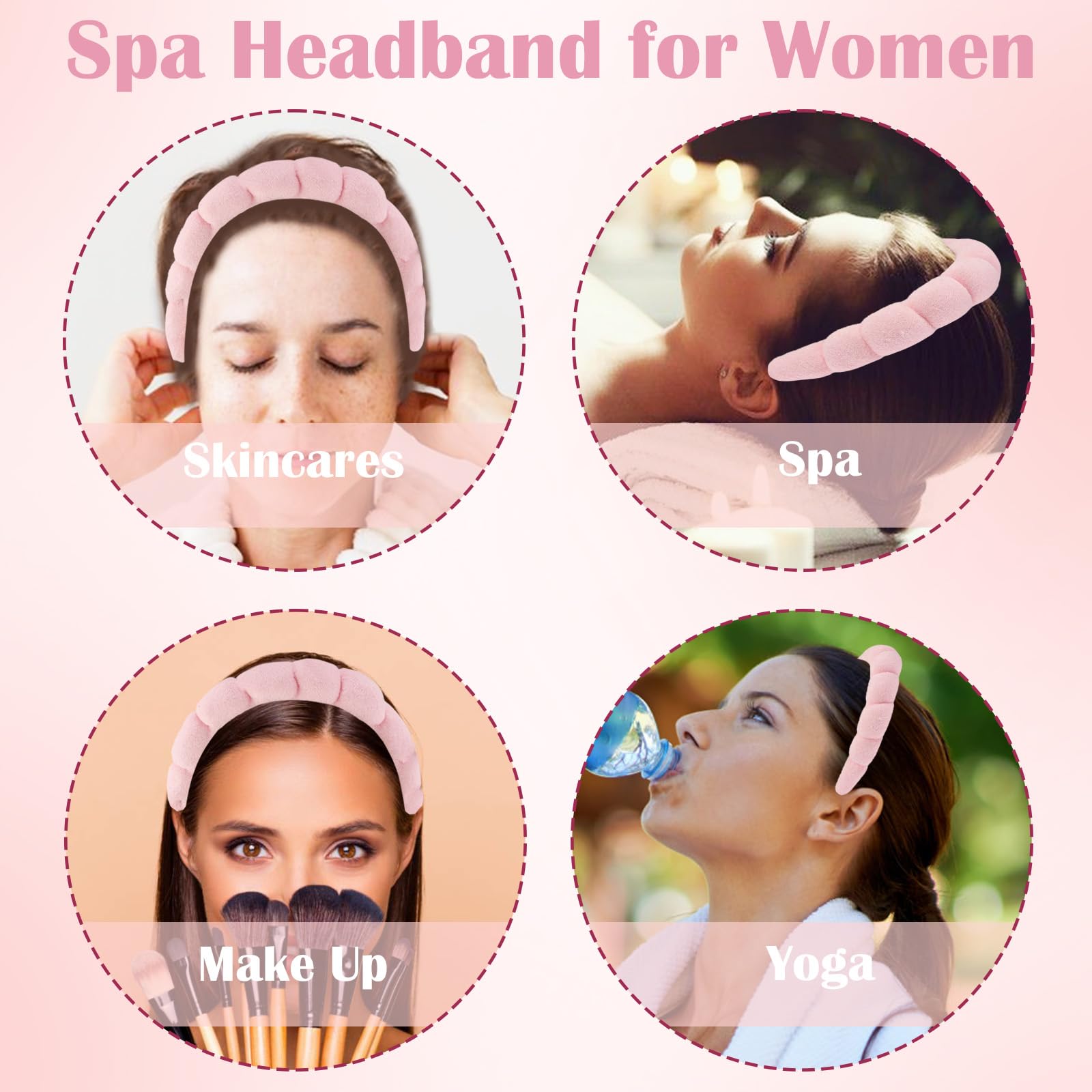 CUBACO Spa Headband and Wristband Set for Women with Ice Jade - CUBACO