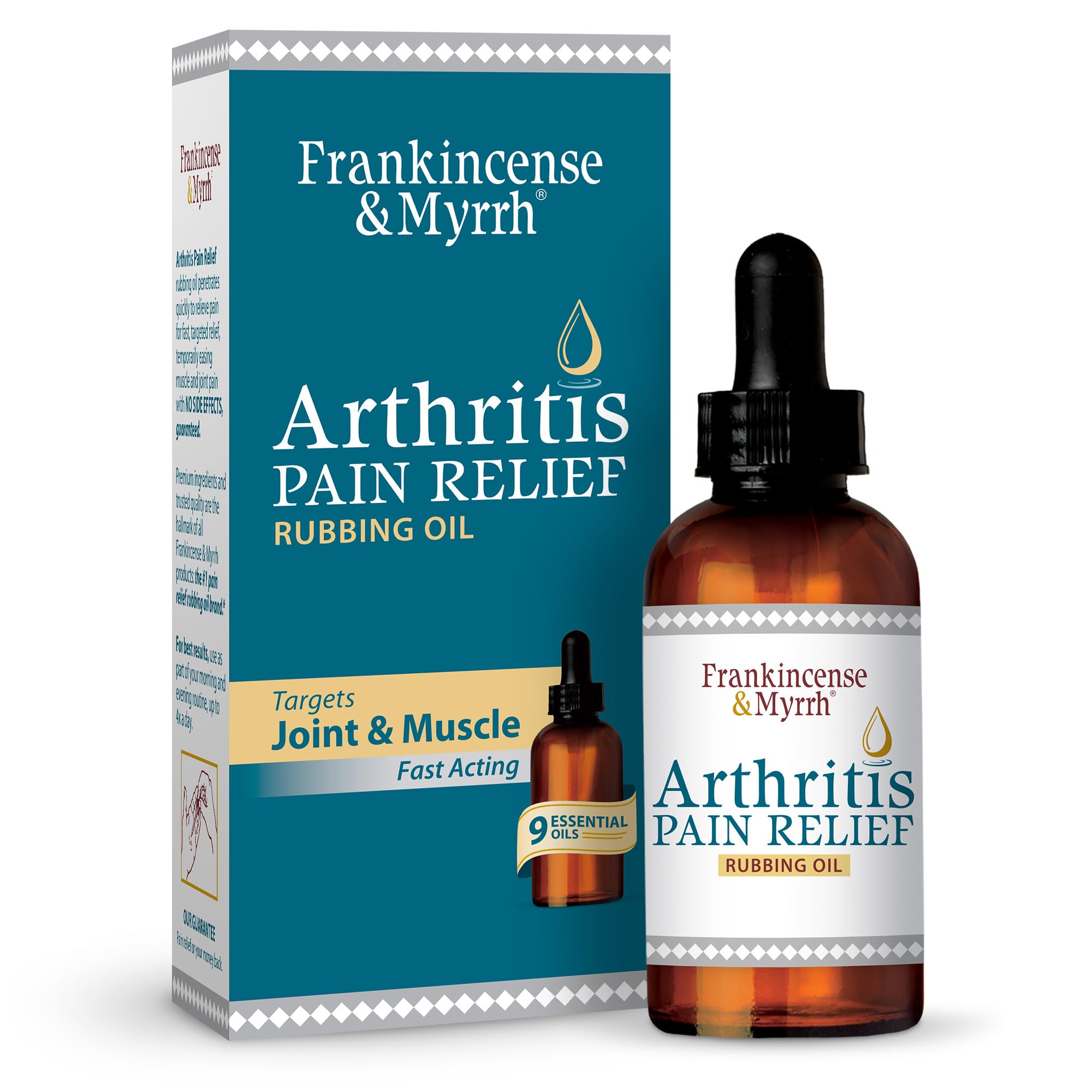 Frankincense & Myrrh Arthritis Pain Relief Rubbing Oil, Dr Recommended 2 oz