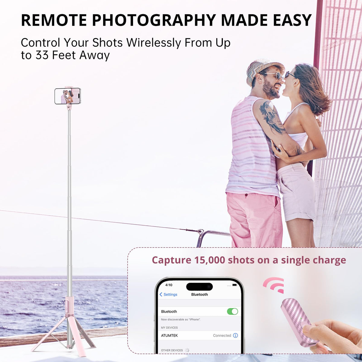ATUMTEK 55 Selfie Stick Tripod All in one Extendable - ATUMTEK Official Imagery - 4