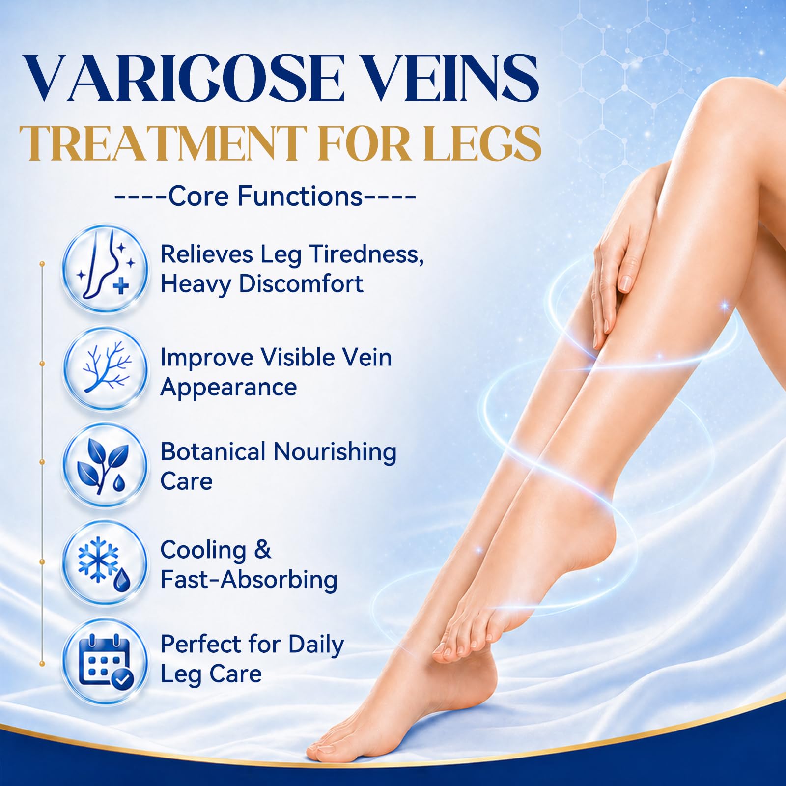 JOYAONE Varicose Veins Treatment for Legs, 150g Varicose Veins Cream for Spider Veins, Fast Absorbing Vein Ease Cream Improve Circulation for Tired, Heavy Legs, Relaxing Leg Cream Reduce Swelling