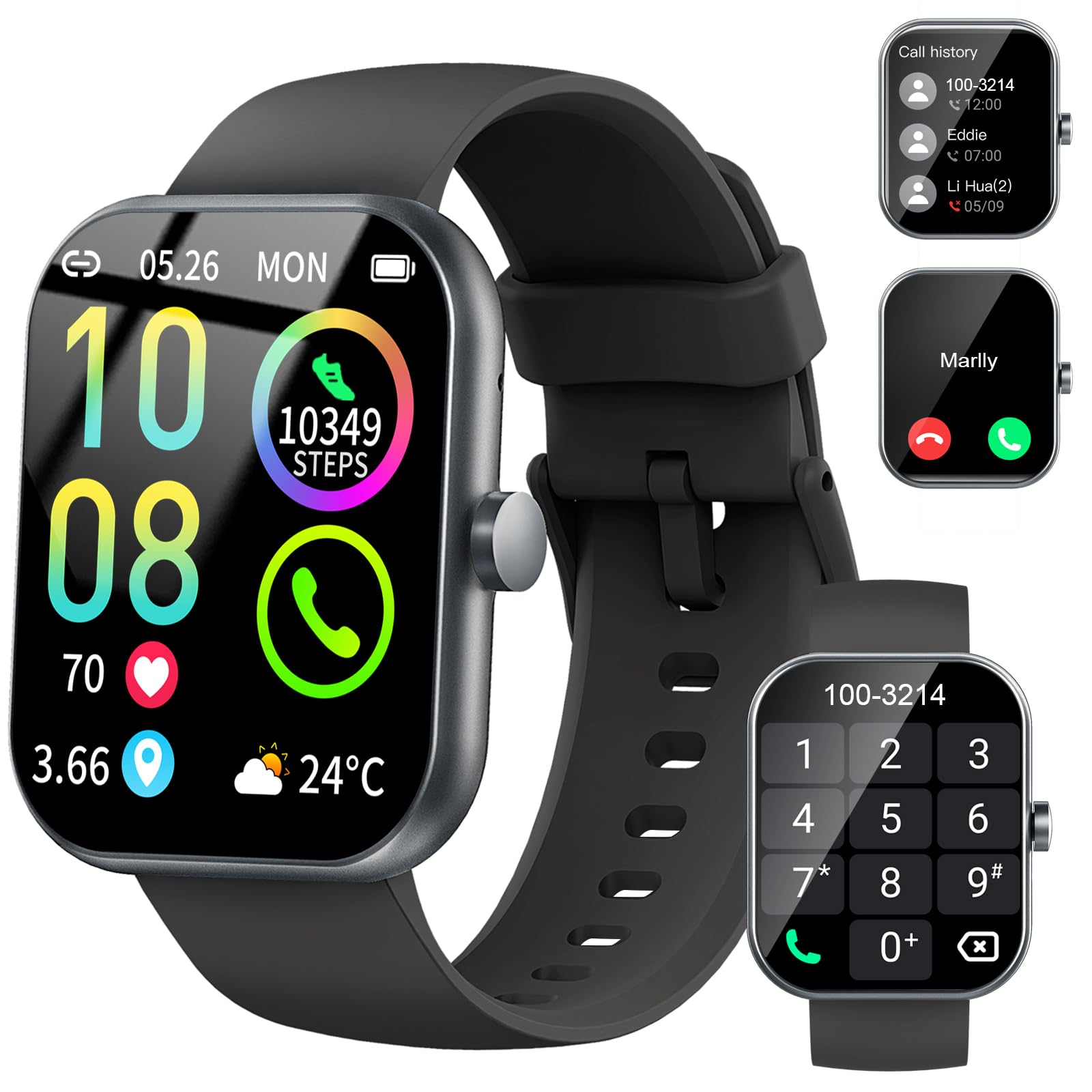 Smart Watch (Answer/Make Calls), 1.96" HD New Smartatch for Men - Product Imagery