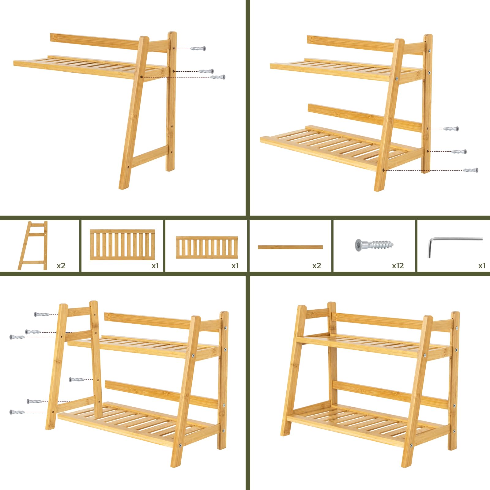 ANBOXIT Bamboo Matcha Station Organizer, Countertop 2 Tier Coffee - ANBOXIT Official Product View 6