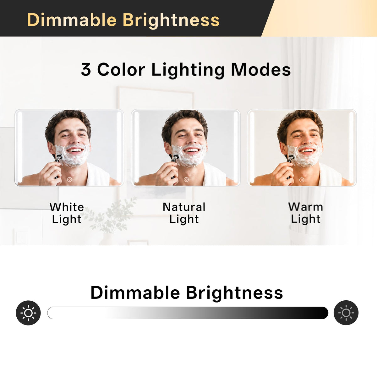 3 Way Mirror with Lights Shelf for Self Hair Cutting - LADETTO Official Imagery - 6