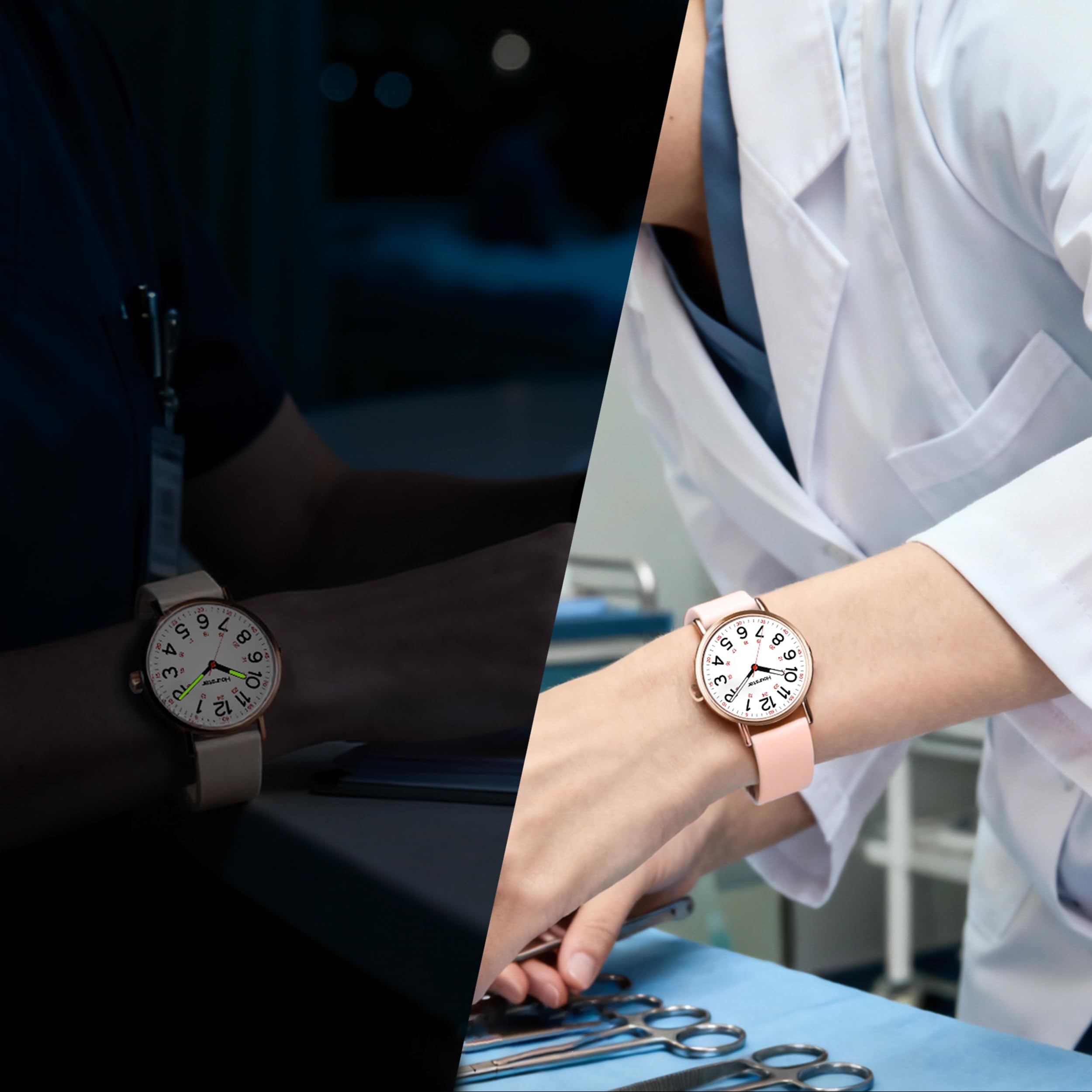 Hourstar Women's Analog Nurse Watch | Second Hand | Easy Read | Silico - View 7