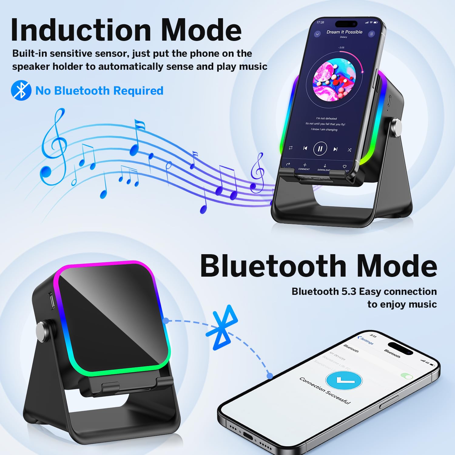 MILOUZ Wireless Induction Speaker 5-in-1 Bluetooth Speaker with P by MILOUZ - Angle View 2