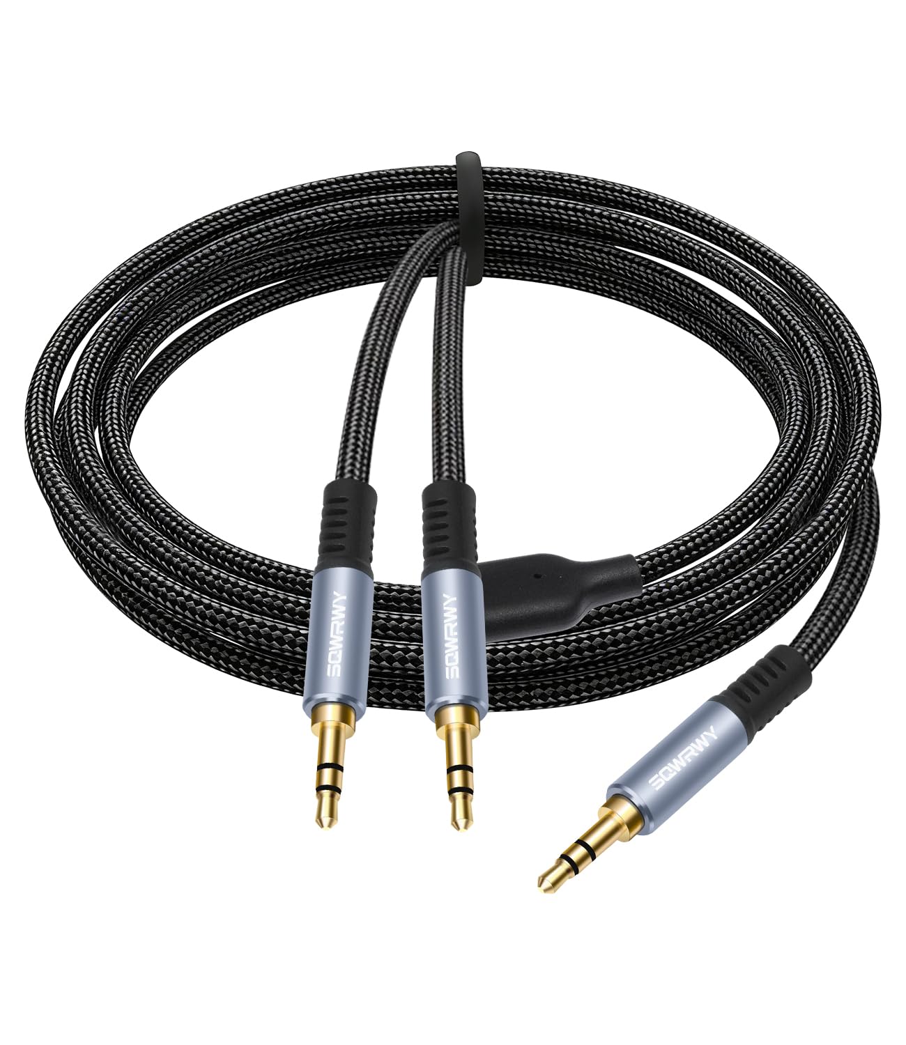 SQWRWY 3.5mm Male to Dual 3.5mm Male Stereo Audio Y-Splitter Cabl by SQWRWY - Angle View 2