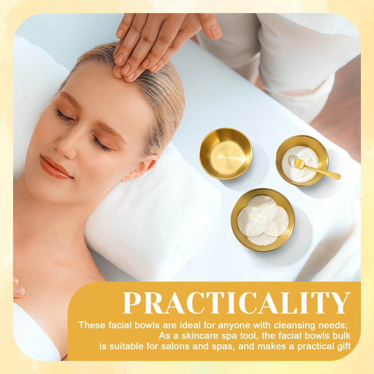 Vesici 16 Pcs Stainless Steel Esthetician Facial Bowls Gold - Vesici Official Imagery - 6