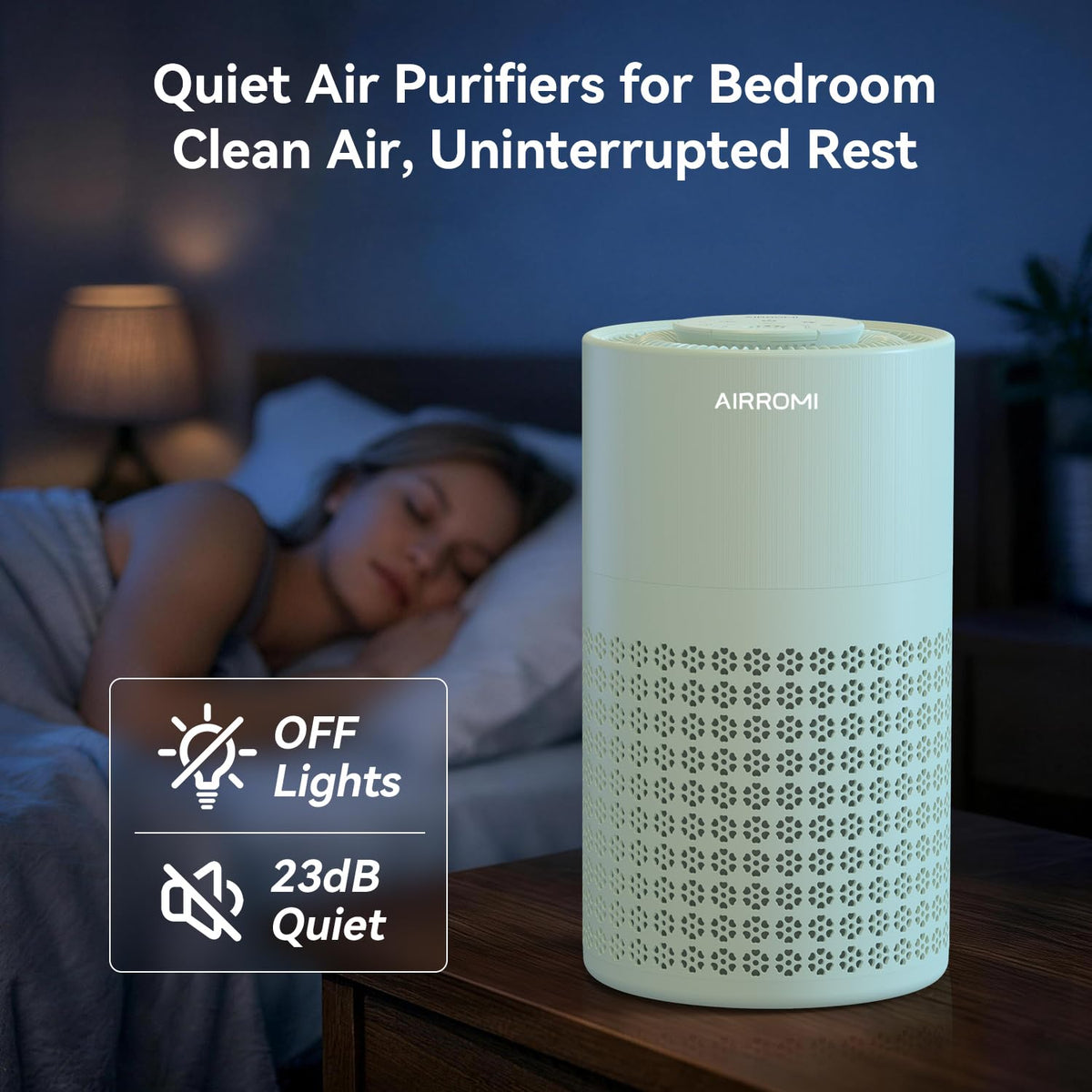AIRROMI Air Purifier for Bedroom with HEPA 3 in 1 Filter Pet - AIRROMI Official Imagery - 7