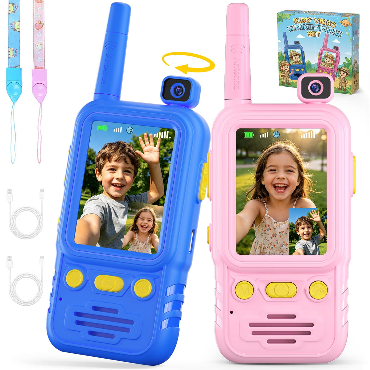 Video Walkie Talkies for Kids with 180 Rotating Camera - Jollyocean Official Imagery - 1