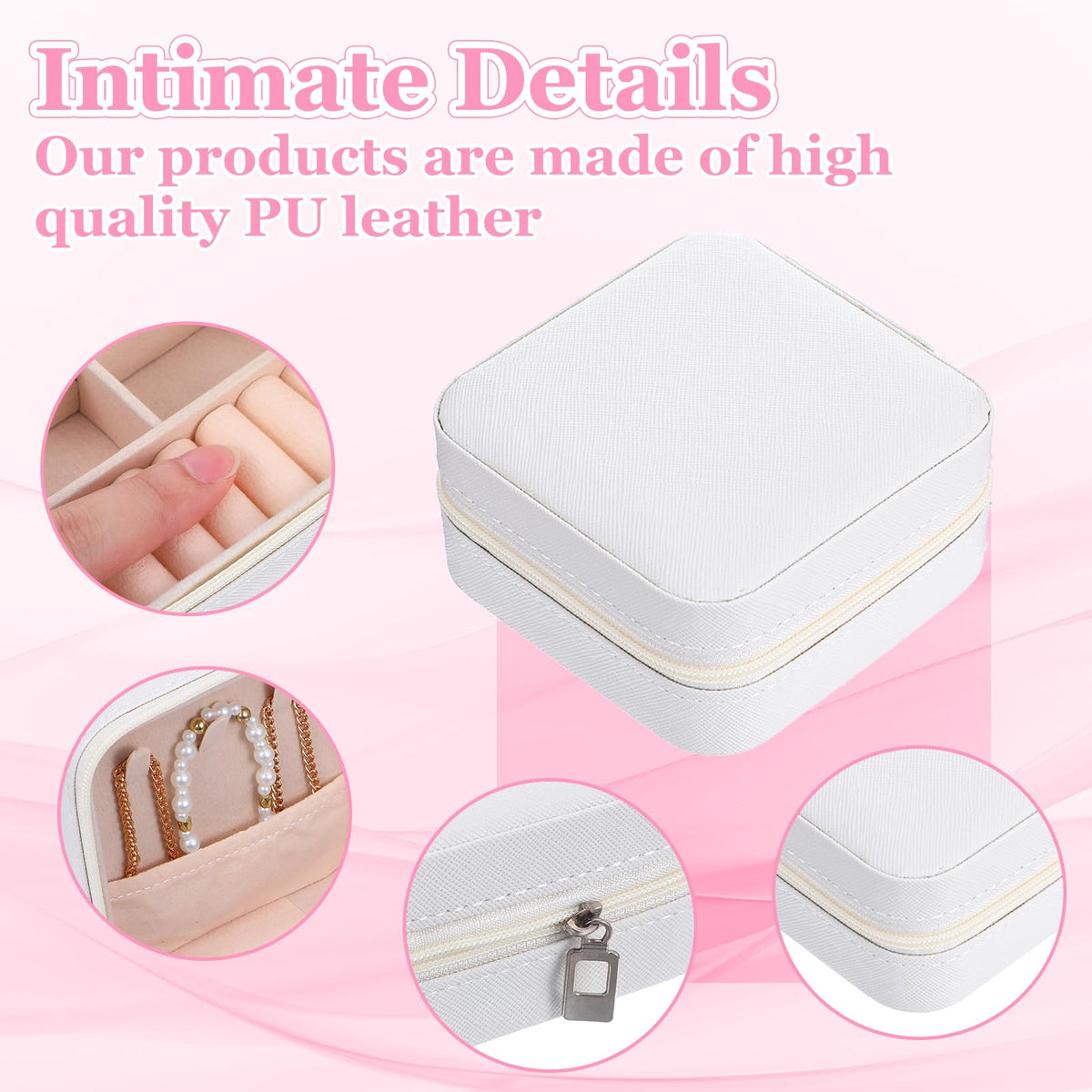 12pcs Mini Travel Jewelry Case White Bridesmaids Proposal - Meyeyaia Official Imagery - 5