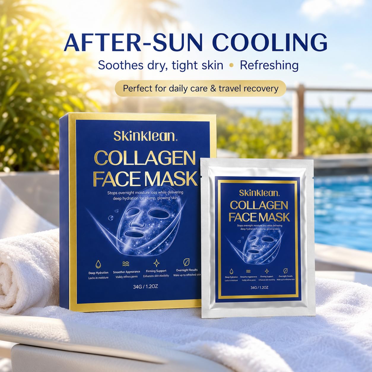 SkinKlean Collagen Face Mask 9 Pack,Hydrating Sheet Masks for - Kymezol