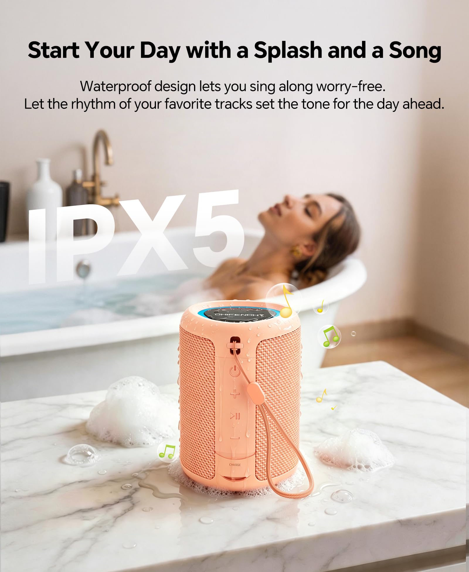 CHIFENCHY Portable Bluetooth Speaker Beach Essentials: IPX5 Water by CHIFENCHY - Angle View 7