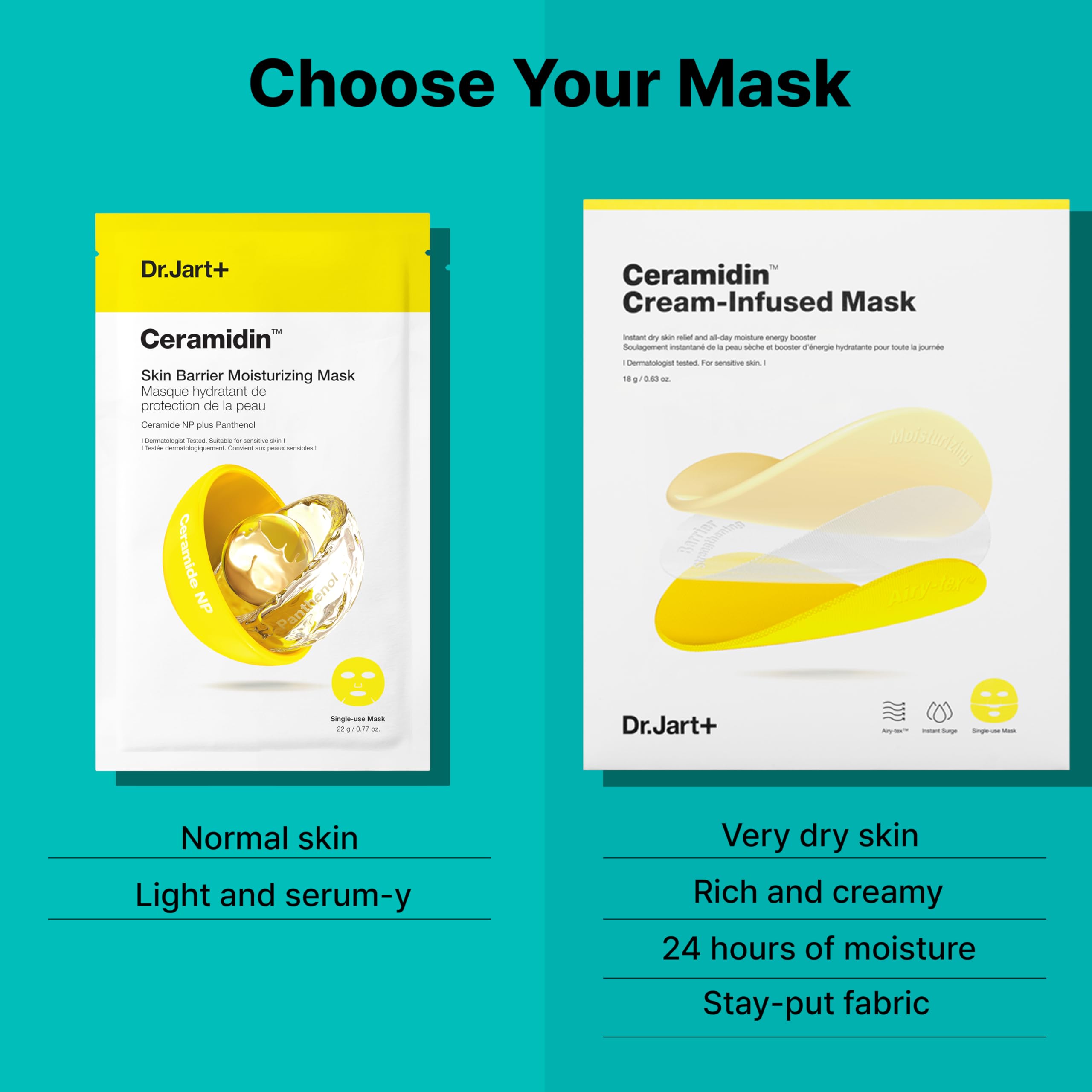 Dr.Jart+ Ceramidin Skin Barrier Moisturizing Korean Face Mask - Generic