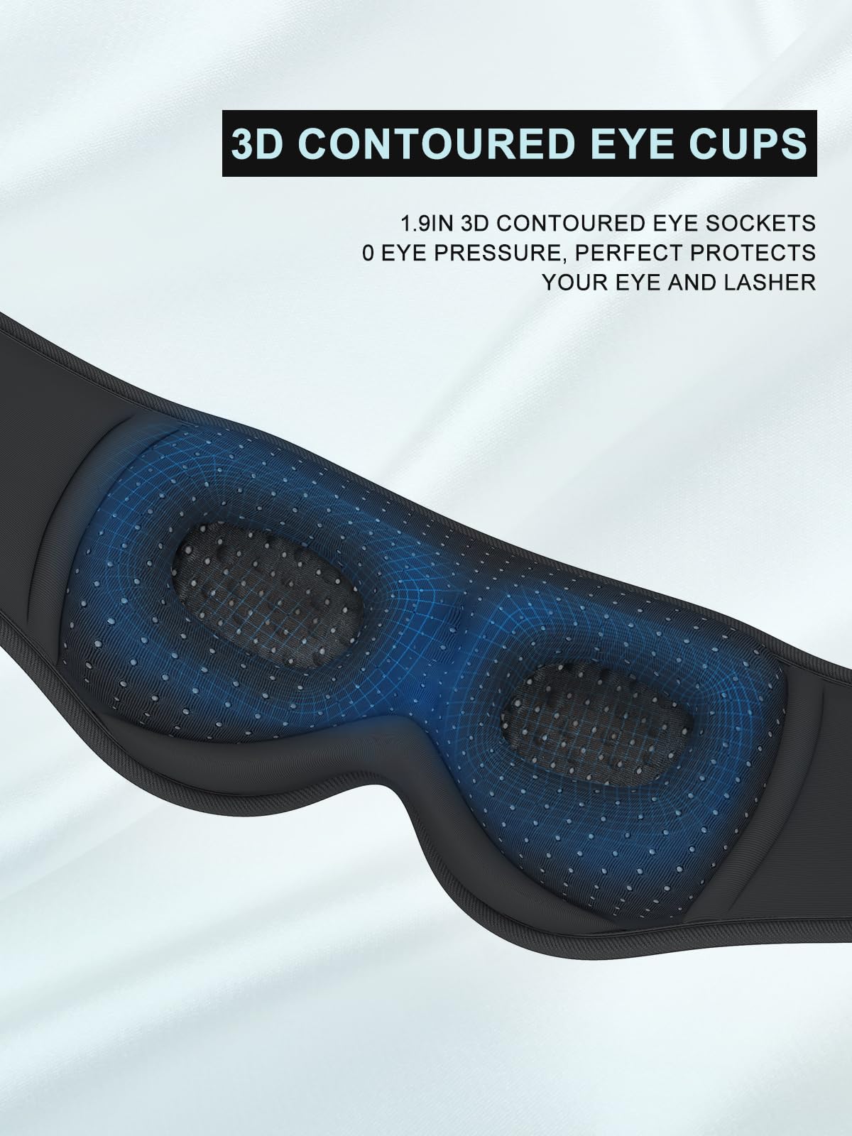 LC-dolida Sleep Headphones, 3D Sleep Mask Bluetooth Wireless Musi by LC-dolida - Angle View 7
