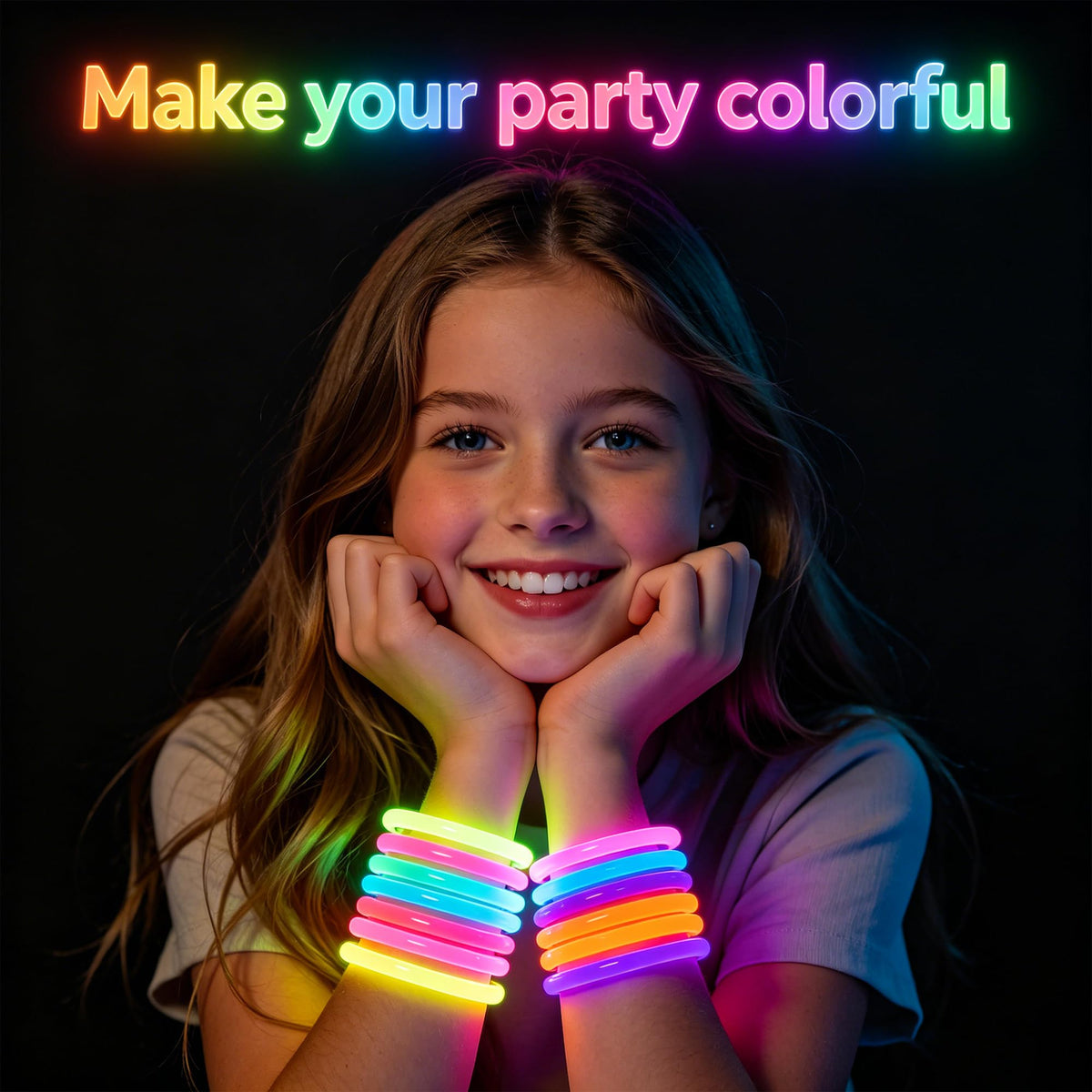 800Pc Glow Sticks Bulk with Connectors Glow Bracelets - Senrix Official Imagery - 3