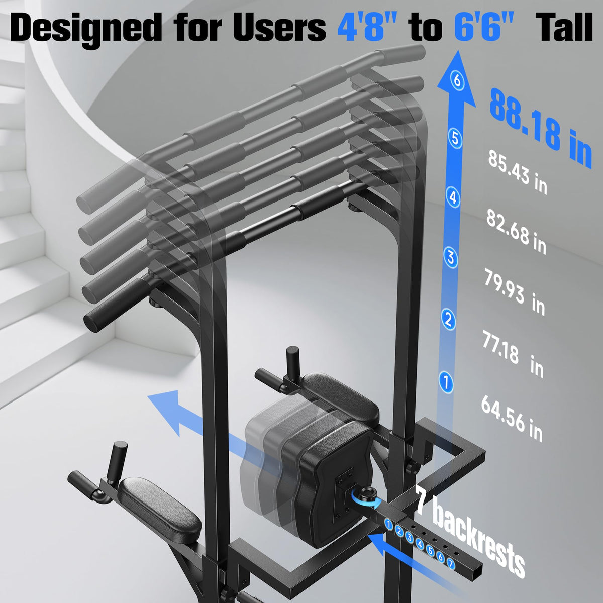 SPORTSROYALS Free Standing Pull Up Bar Power Tower for Home - Sportsroyals Official Imagery - 6