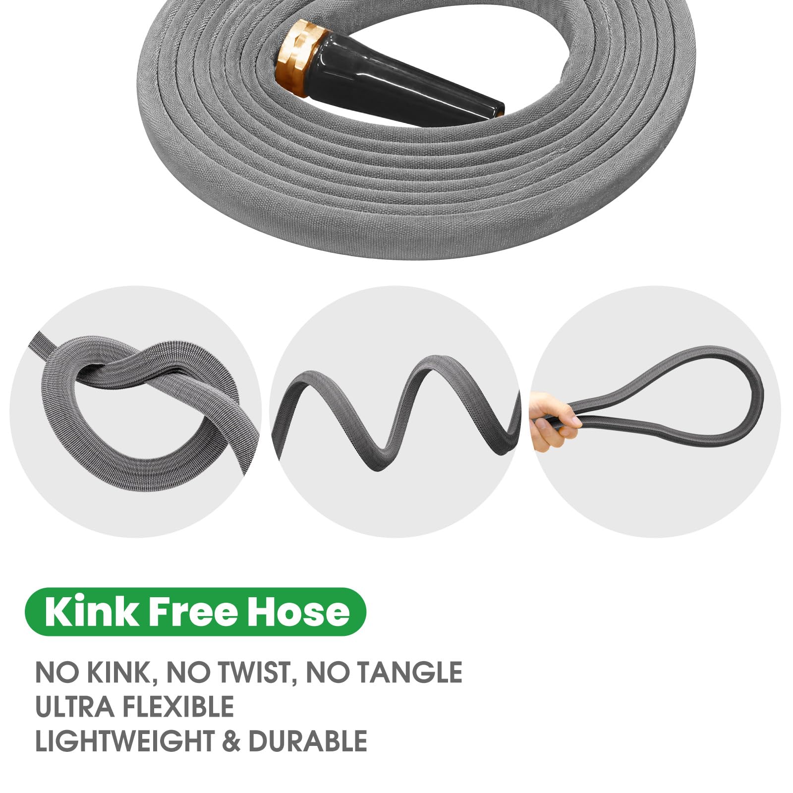 MEACKLE Garden Hose 100 FT, Non-Expanding Water Hose, Kink-Free - MEACKLE Official Product View 7