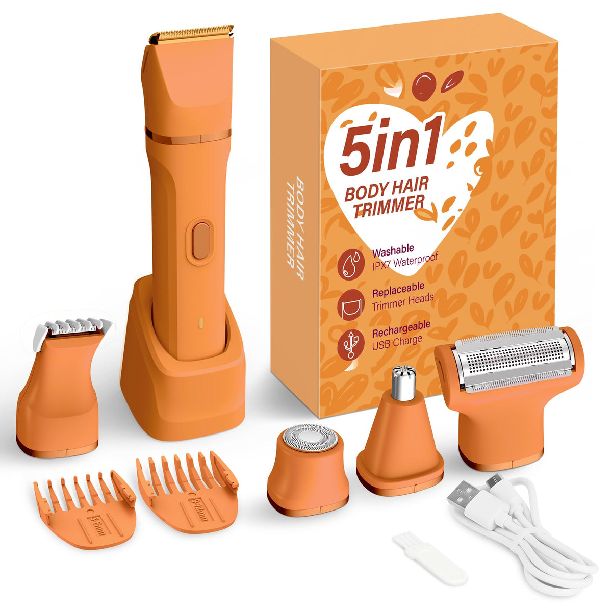 KINGTEE 5 in 1 Electric Bikini Trimmer for Women IPX7 - KINGTEE Official Imagery - 1
