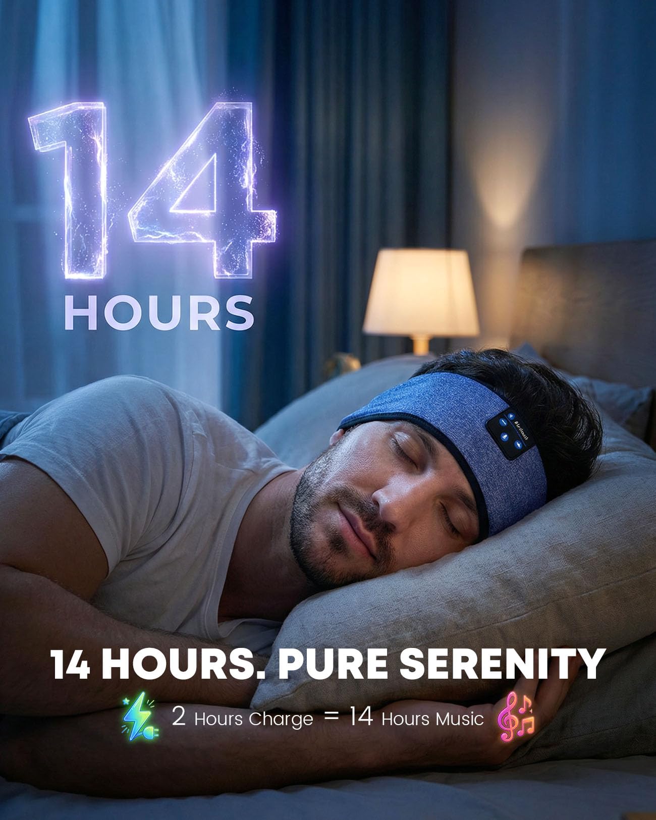 Fulext Sleep Headphones Bluetooth 5.4 Headband, Sleeping Headphones with Built-i - Fulext Official Product View 7